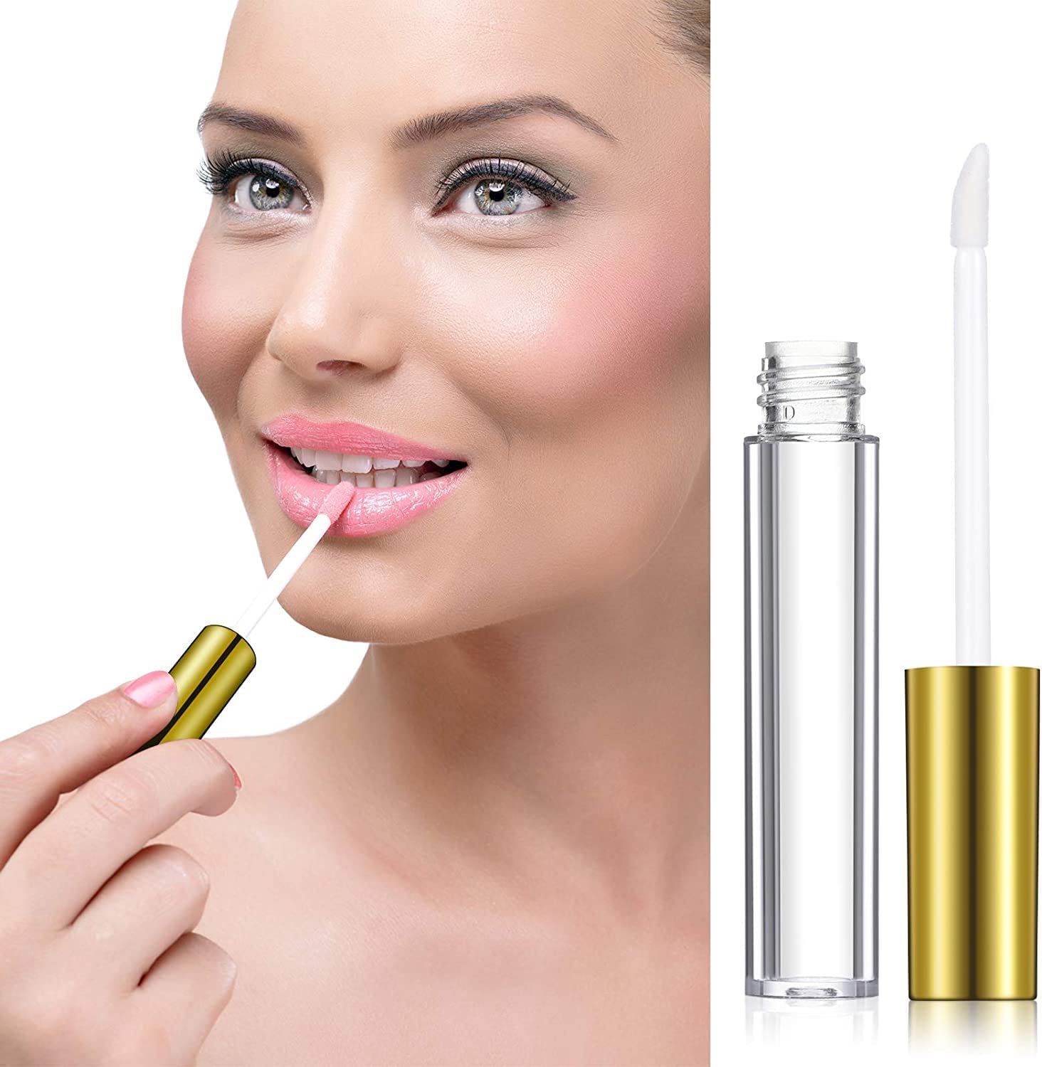 Premium 5ml Unbreakable Plastic Travel Lip Gloss Containers - Clear Refillable Lip Care & Cosmetic Oil Bottles with Plug (Pack of 1) | Perfect for DIY Beauty, Travel Essentials & Makeup Organizers