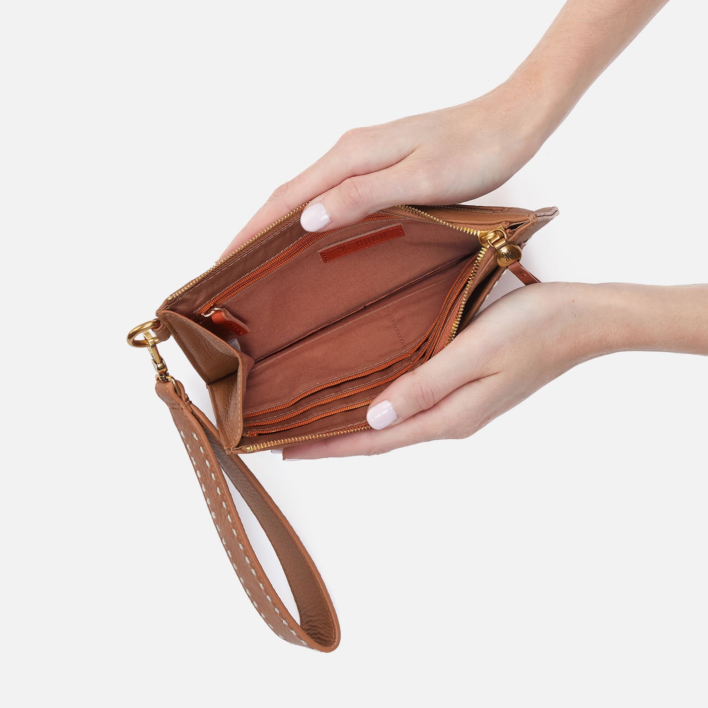 Hart Pebbled Leather Wristlet Wallet - Warm Honey Color | Stylish & Compact for Everyday Use, Travel, and On-the-Go Convenience