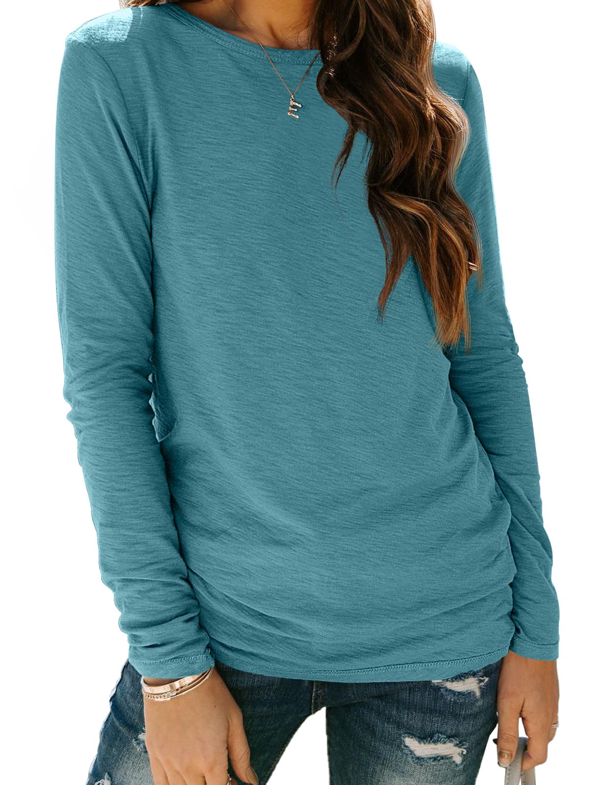 AUTOMET Women's Plus Size Long Sleeve Spring Tops - Workout Tees for Fall 2025 | Casual & Athletic Wear for Yoga, Running & Everyday Comfort