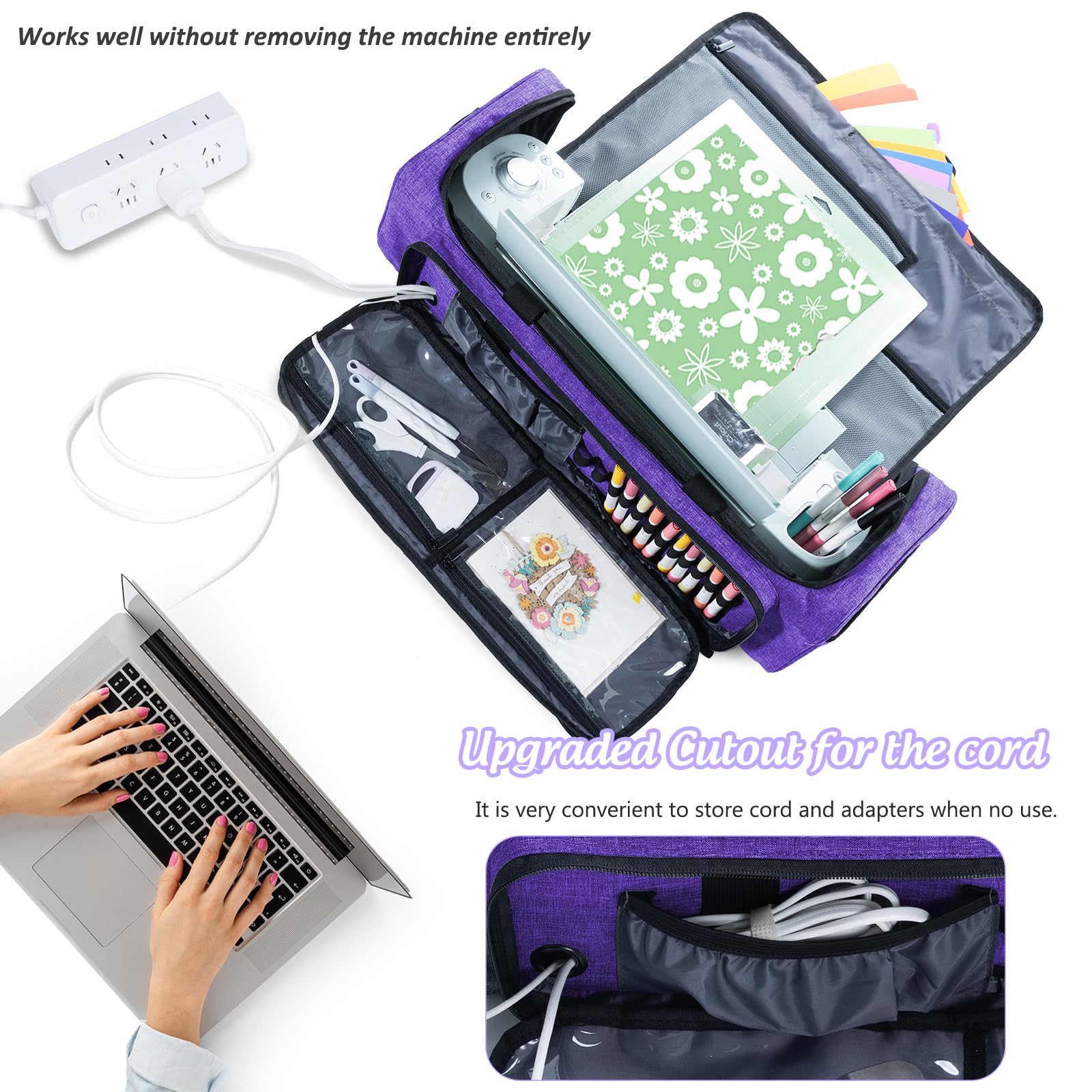 Premium Carrying Case Bag for Cricut Maker, Maker 3, Explore Air 2 & Explore 3 - Spacious Storage Organizer for Cricut Machines & Accessories - Perfect for Crafting, Travel & Home Organization