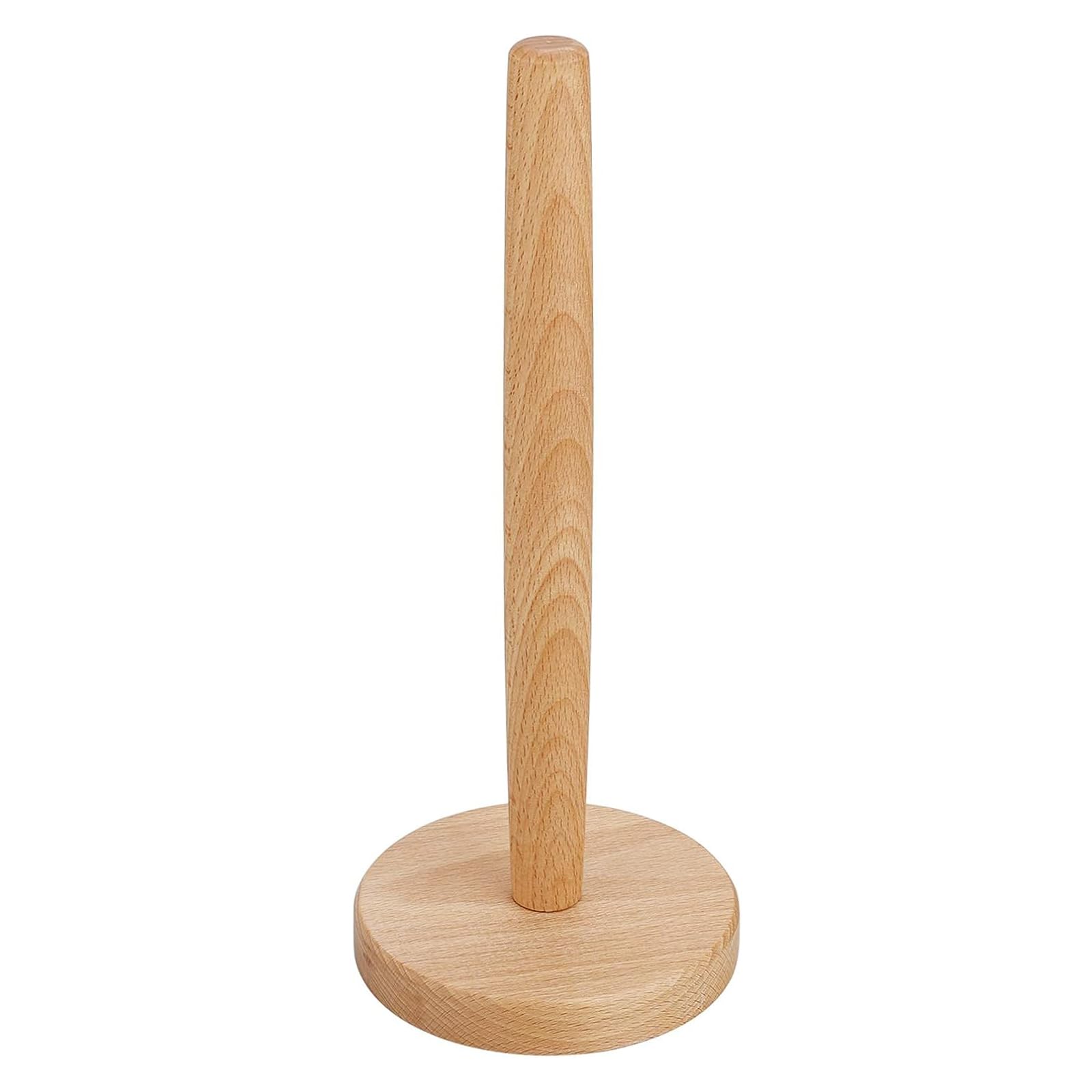 Eco-Friendly Bamboo Paper Towel Holder - Countertop Stand for Kitchen, Bathroom & Office - Fits Standard Paper Rolls - Wooden Organizer with Round Base for Cabinet or Countertop - Perfect for Home, Restaurant & RV Use