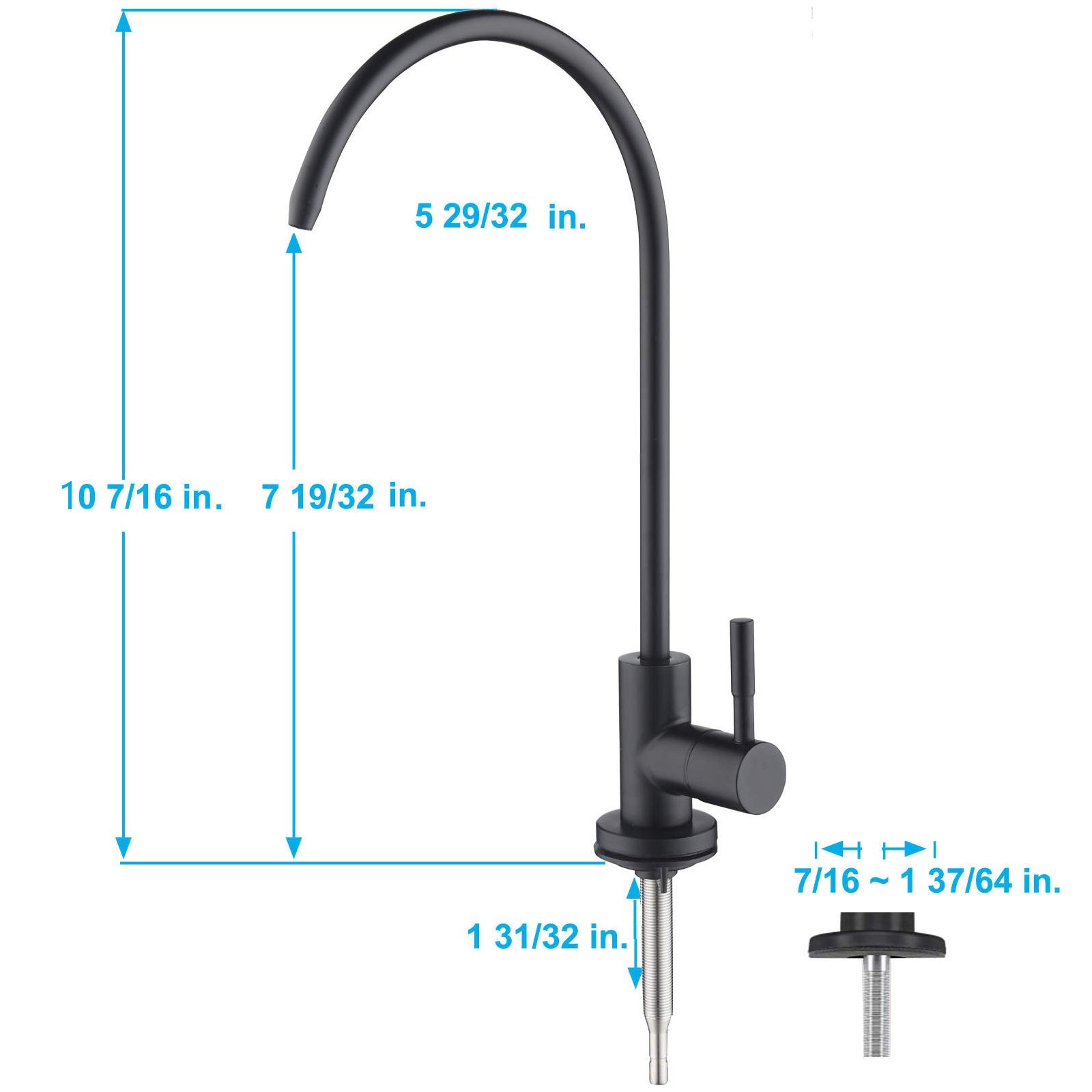Brushed Stainless Steel Drinking Water Faucet for Reverse Osmosis System - Non-Air Gap Kitchen Water Purifier Faucet in Brushed Nickel Finish | Perfect for Home, Office & RV Water Filtration