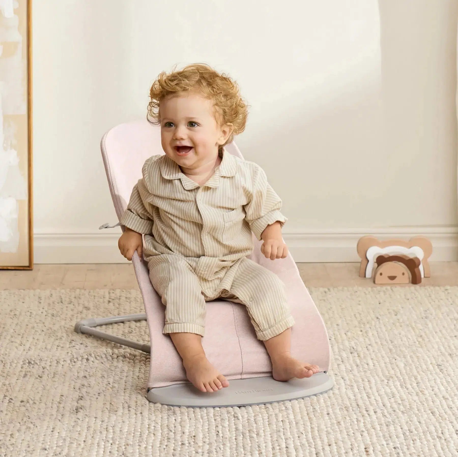 Baby Bjorn Bouncer Bliss Melange - Light Pink Baby Bouncer for Newborns & Infants | Soft & Comfortable Rocking Seat for Playtime, Feeding & Relaxation at Home