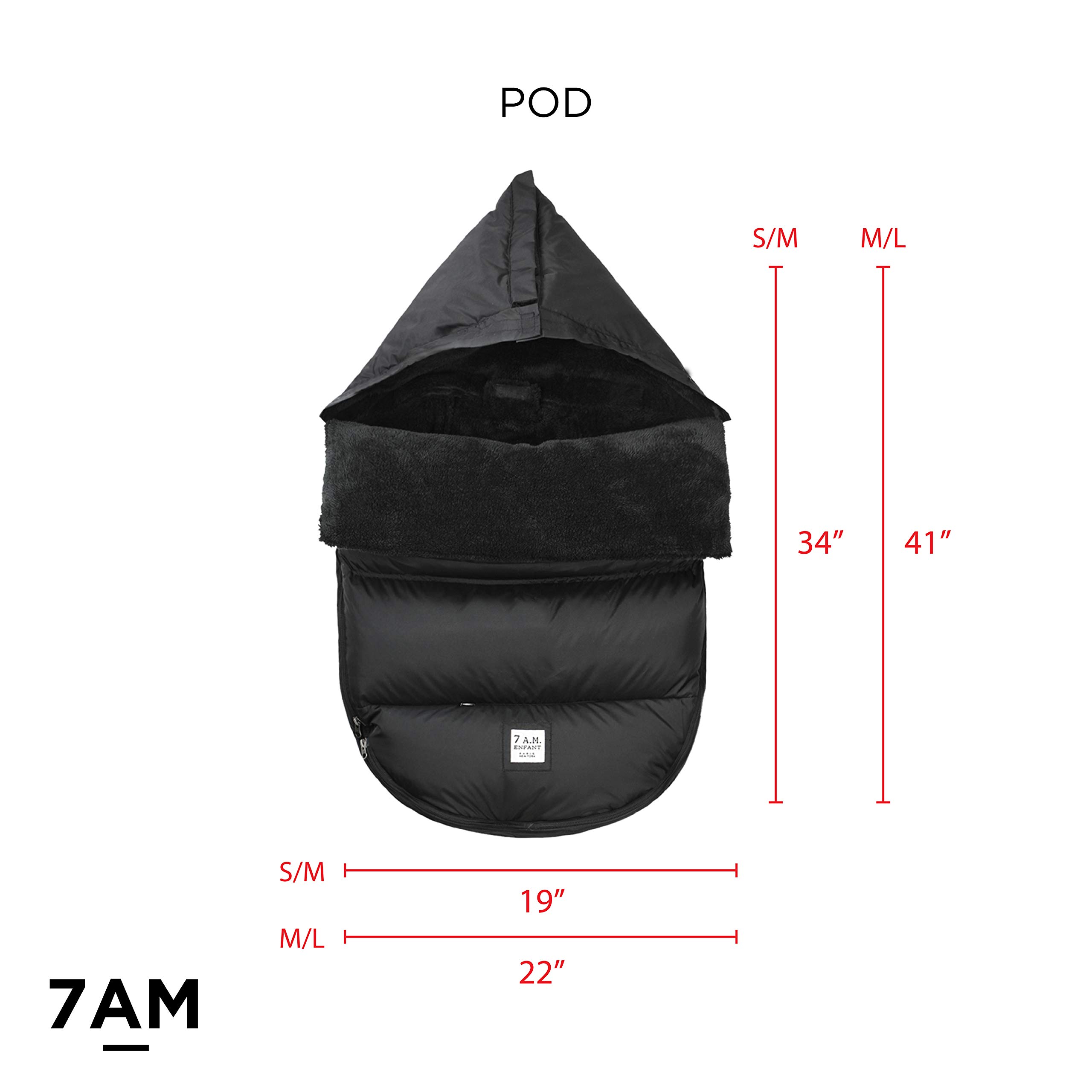 7AM Enfant Universal Footmuff - Waterproof Winter Bunting Bag for Baby Strollers & Car Seats, Soft Micro-Fleece & Plush Lined for Boys & Girls | Perfect for Cold Weather Outings, Shopping & Travel | WaxedPOD