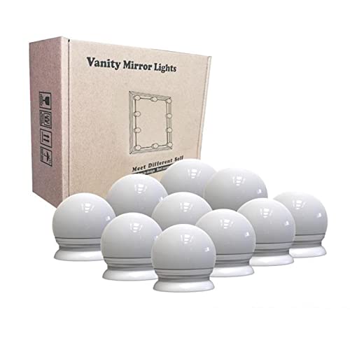 10 LED Hollywood Vanity Mirror Lights - Dimmable Makeup Mirror Bulbs for Tabletop or Wall Mount - Perfect for Home Salon, Dressing Room & Beauty Studio
