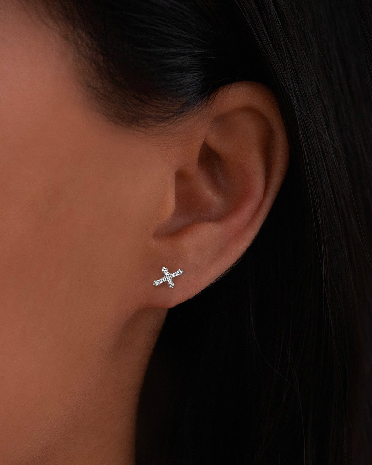 Cross Stud Earrings with CZ Stones - Sparkling Cubic Zirconia Studs for Women | Perfect for Parties, Weddings & Everyday Wear