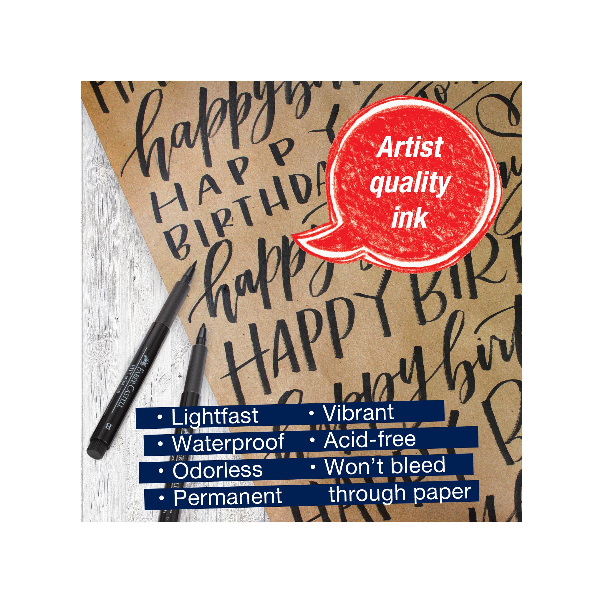 Pitt Artist Pen Set of 4 - #199 Black Calligraphy Pens for Modern Lettering & Illustration | Perfect for Sketching, Hand Lettering, Comic Art & Bullet Journaling (#770084)