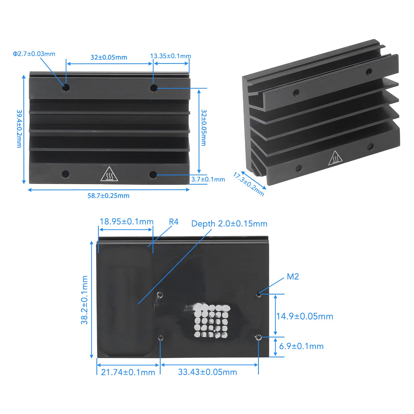 Jetson Nano Aluminum Heatsink - High-Performance Cooling Radiator with Thermal Conductive Silicone & Bracket Clip for NVIDIA Jetson Nano Module | Perfect for AI, Robotics, and Edge Computing Projects