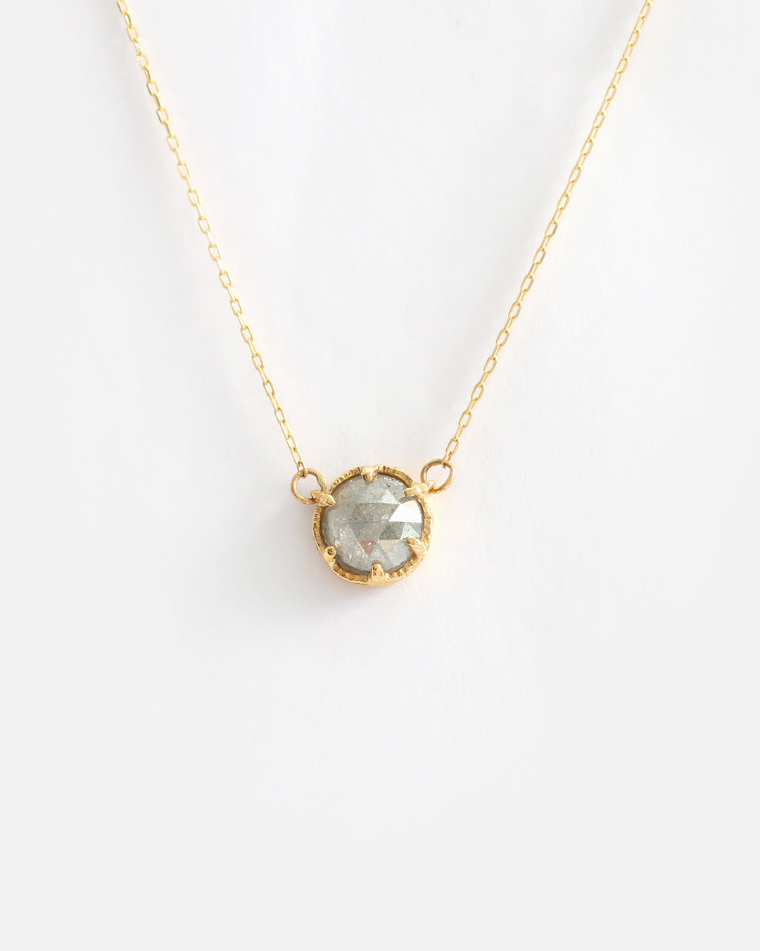 Exquisite Rose Cut Grey Diamond Pendant Necklace – Elegant Jewelry for Women, Perfect for Weddings, Anniversaries & Special Occasions