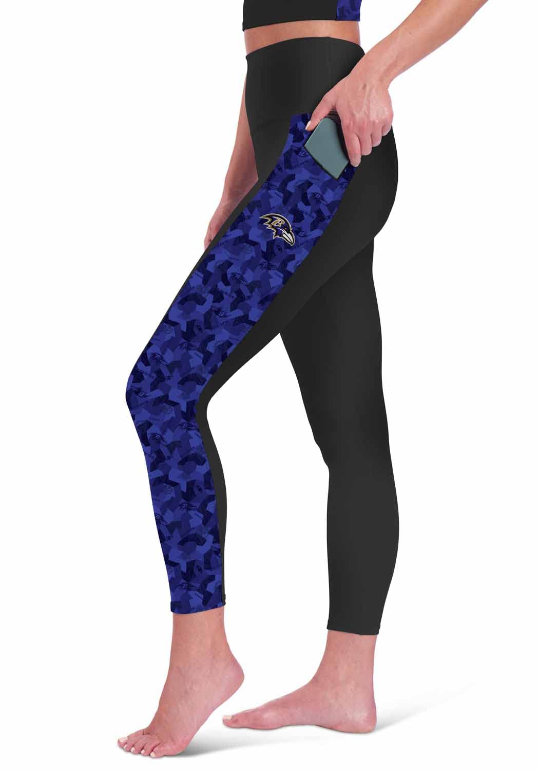 CERTO NFL High Waisted Leggings for Women - Athletic Compression Yoga Pants with Team Logo - 88% Polyester 12% Spandex - Perfect for Game Day, Workouts & Casual Wear