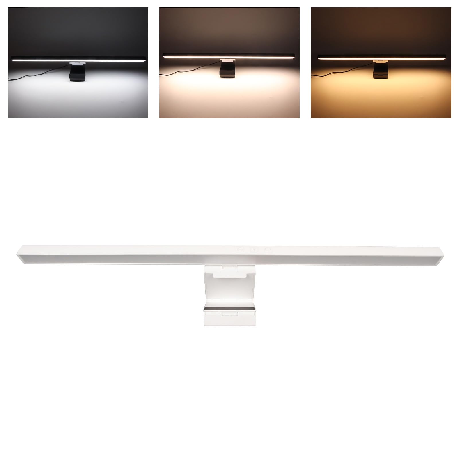 CCYLEZ LED Monitor Light Bar - Adjustable Brightness & Color Temperature Touch Control Desk Lamp for Computer Screen - Perfect for Home Office, Gaming & Night Work (White)