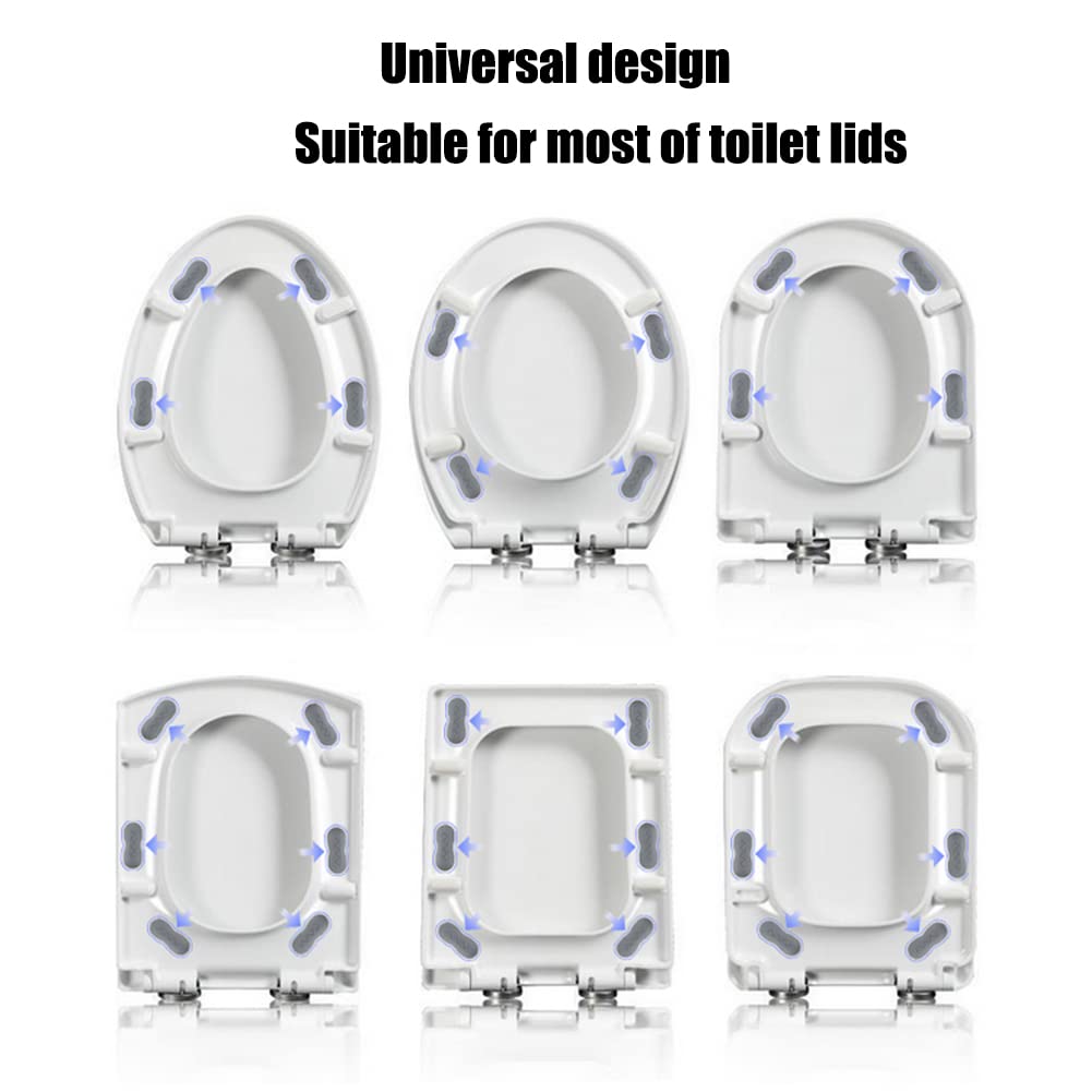 8-Piece Universal Bidet Toilet Seat Bumpers - Height Increasing Pads with Strong Adhesive Rubber for Home, Hotel, Hospital & School Use - Perfect for Toilet Seat Replacement and Comfort Enhancement