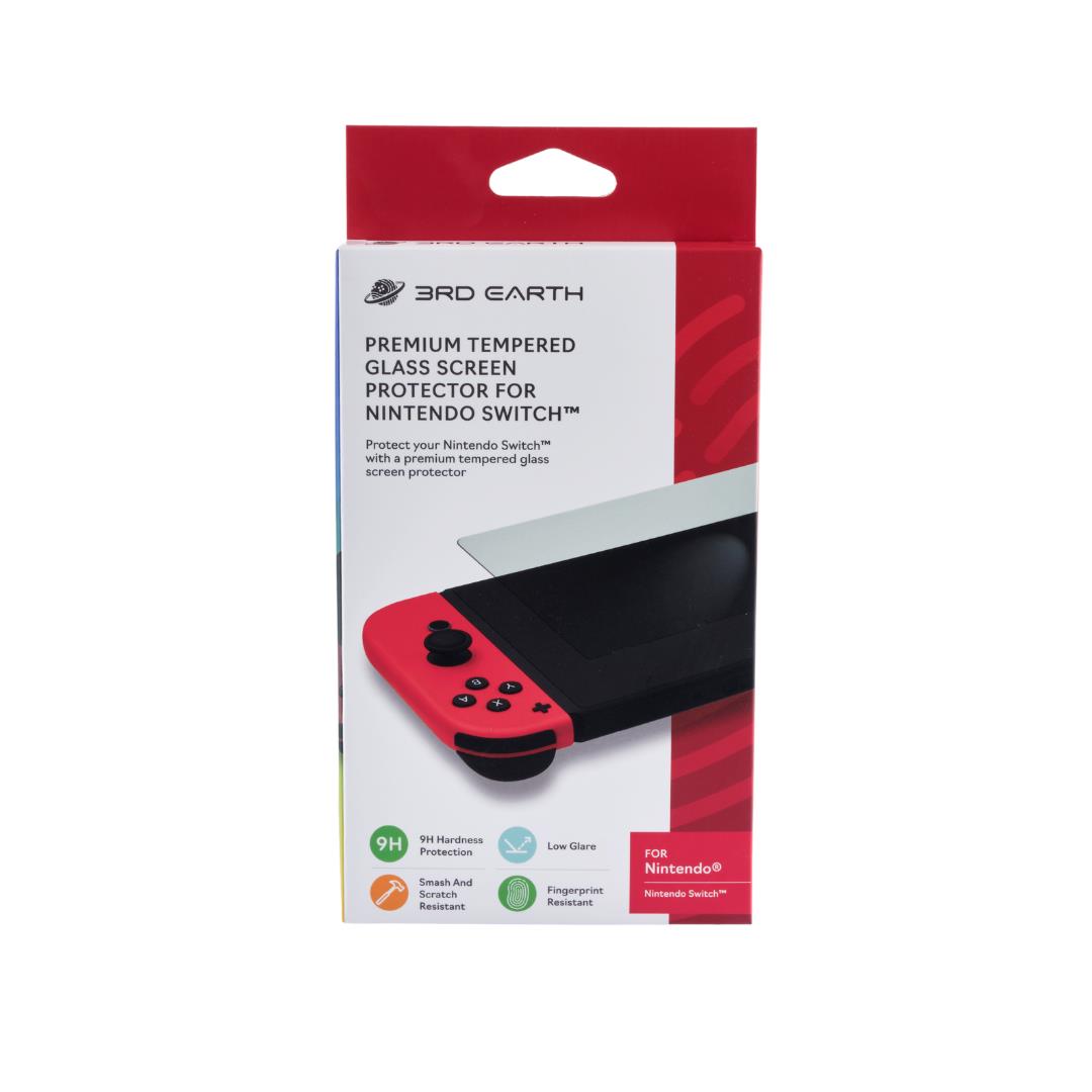 3rd Earth Premium Tempered Glass Screen Protector for Nintendo Switch™ - HD Clear, Anti-Scratch, Bubble-Free Protection for Gaming & Travel Use