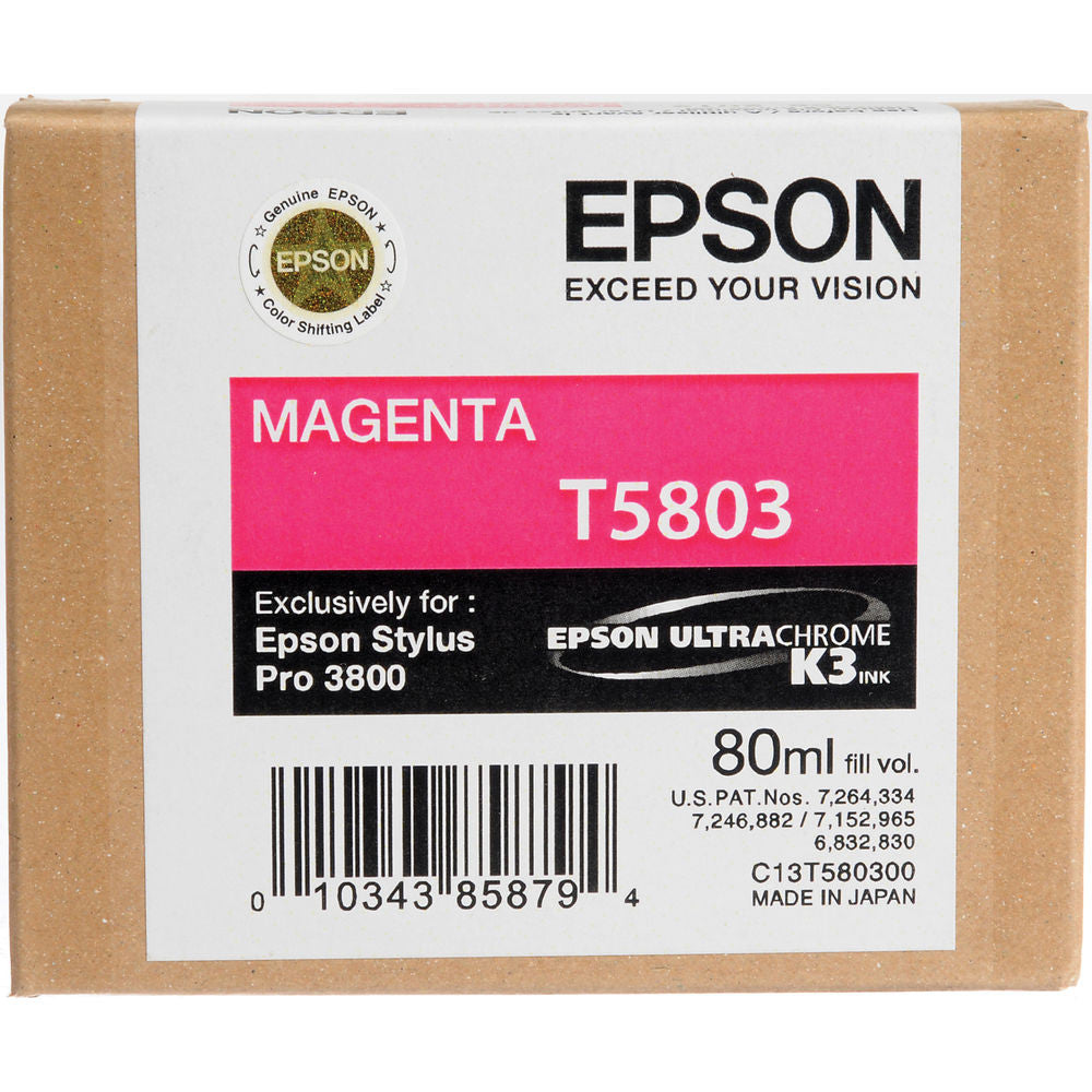Epson T580300 3800 Ultrachrome Magenta Ink Cartridge - High-Quality Replacement for Photo Printing, Graphic Design & Professional Art Projects