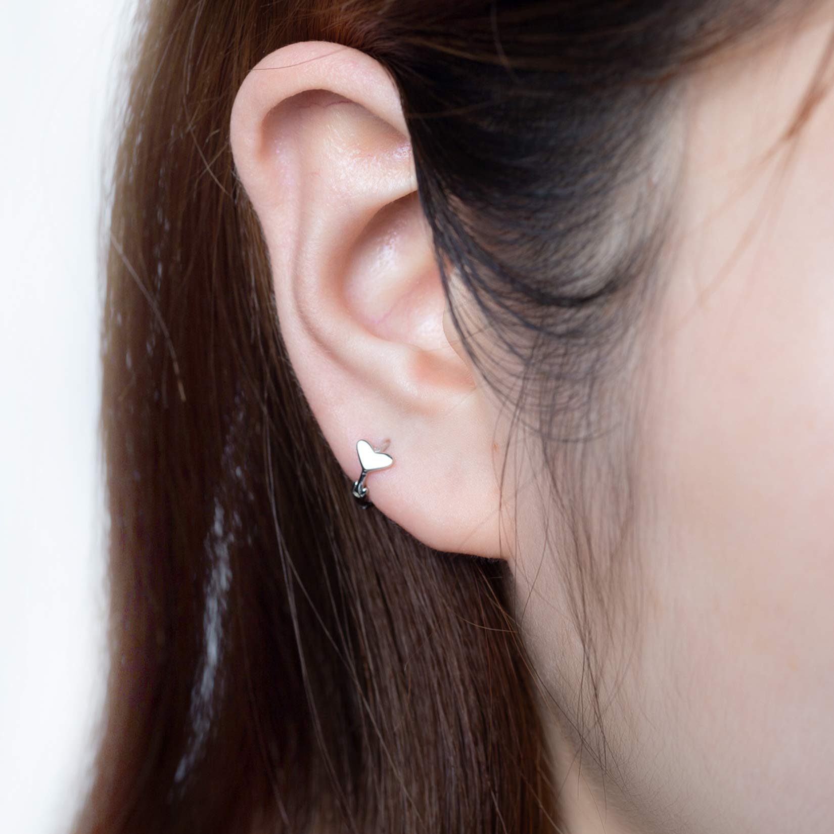 VIKI LYNN 925 Sterling Silver Tiny Hoop Earrings with Heart Charm - Dainty Cartilage Earrings for Women | Perfect for Everyday Wear, Gifts & Special Occasions