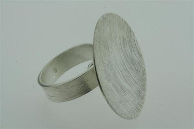 Circle Disc Scratched Ring - Pure 925 Sterling Silver Jewelry for Women, Minimalist Fashion Accessory, Perfect for Everyday Wear & Special Occasions