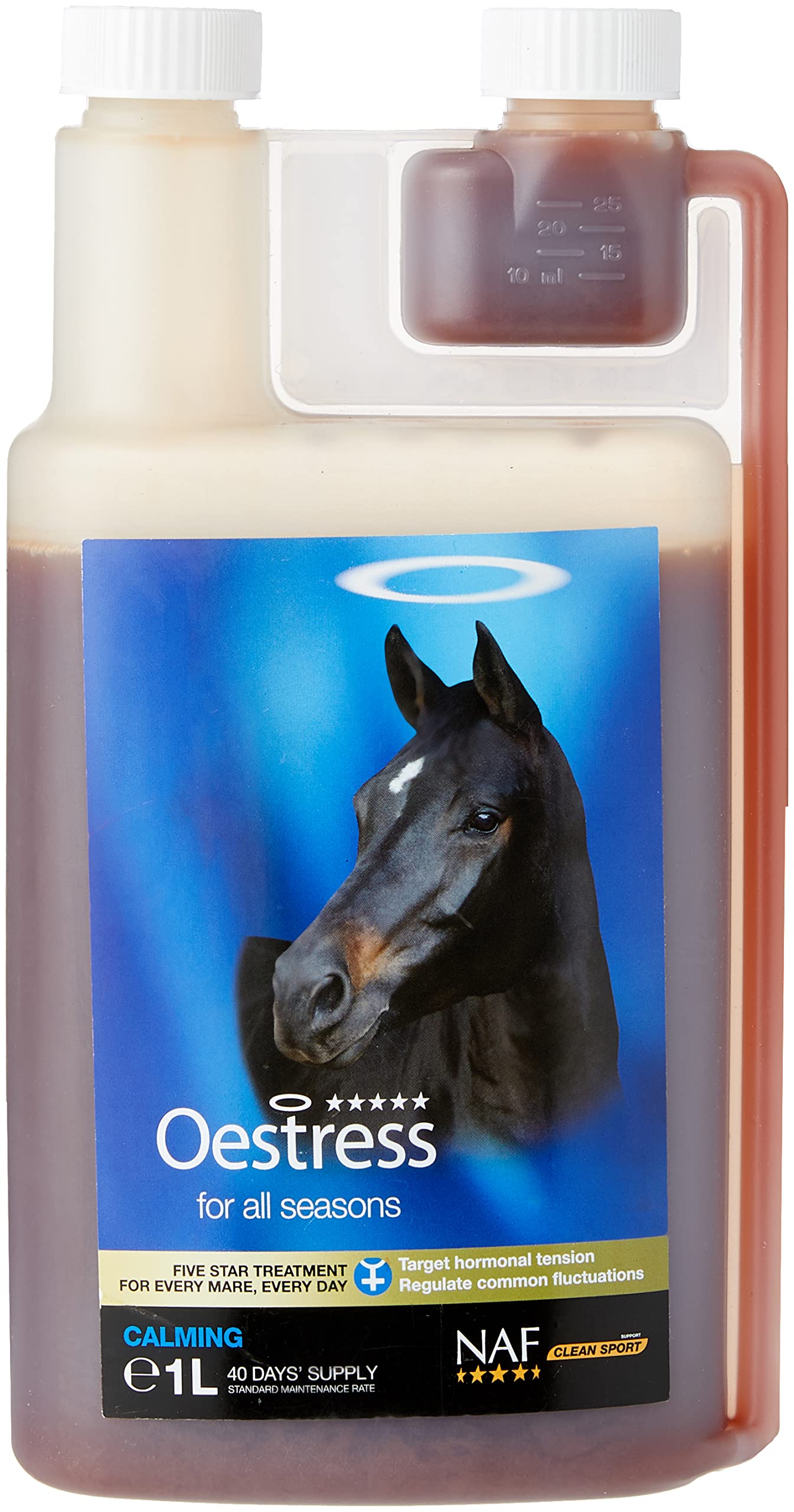 NAF Five Star Oestress Liquid for Horses - Natural Calming Supplement to Reduce Stress & Anxiety - Perfect for Travel, Competition & Training