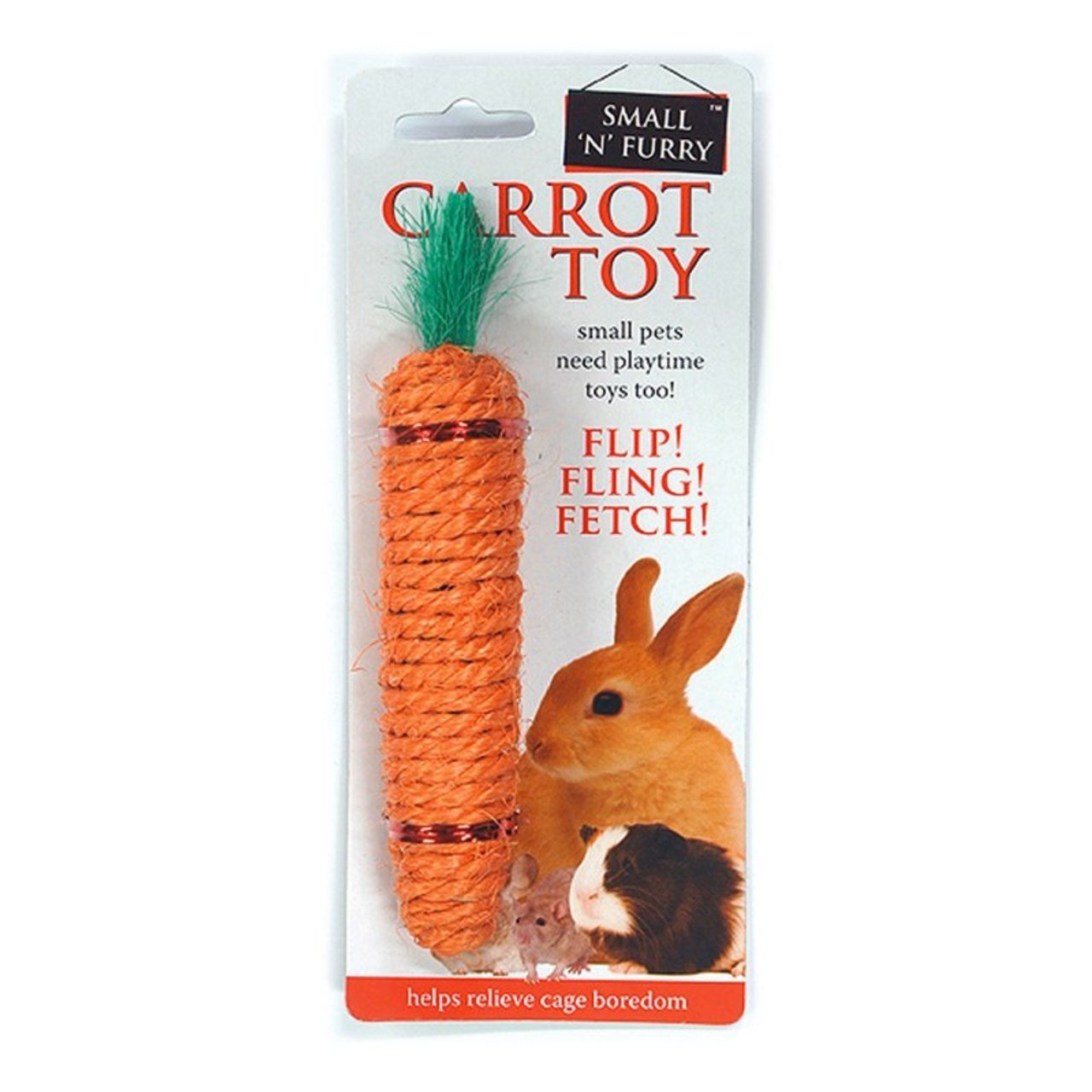 Natural Sisal Carrot Chew Toy for Rabbits - Durable Orange Small Animal Chewing Toy for Teeth Health - Perfect for Bunny Playtime and Cage Enrichment