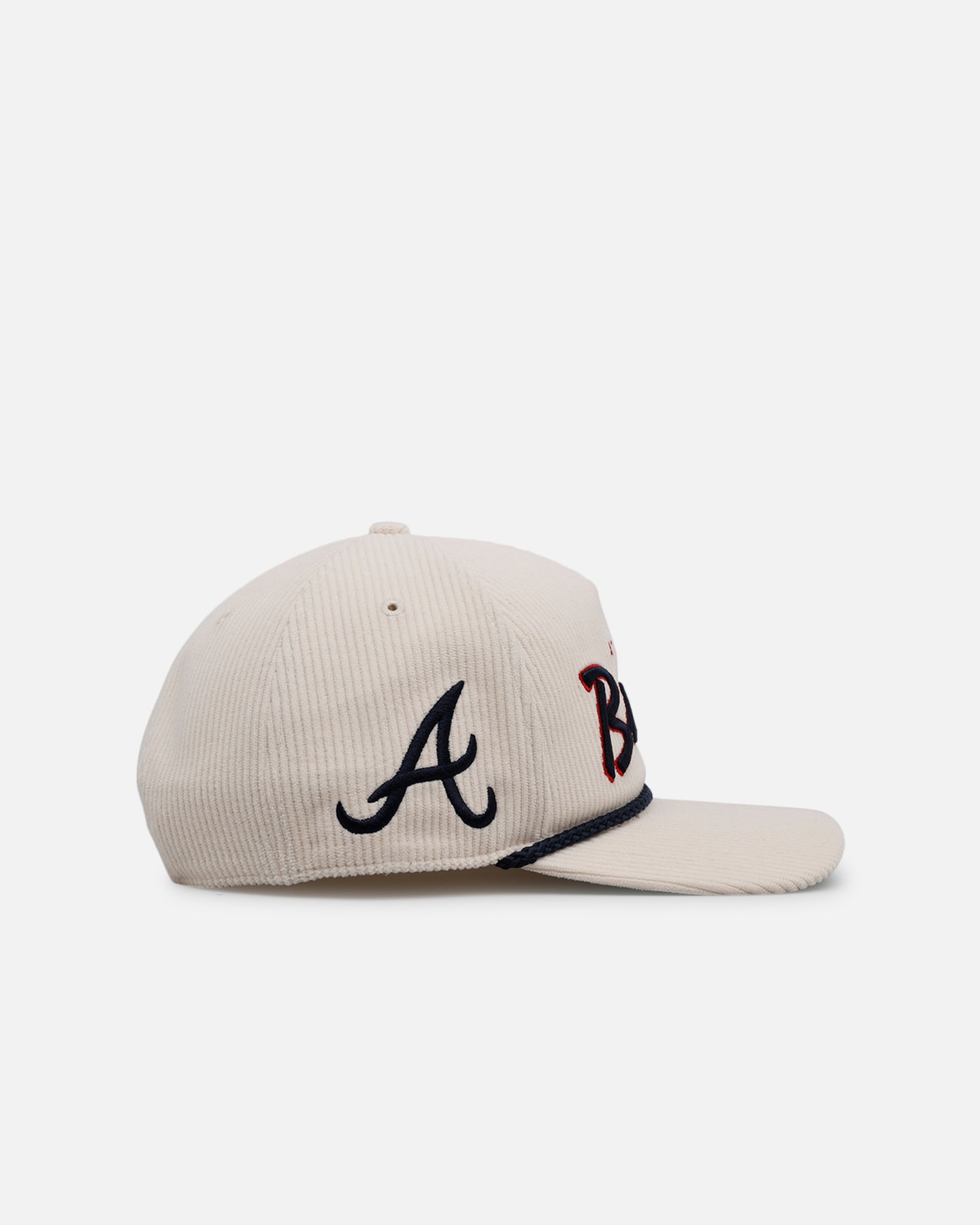 47 Brand Atlanta Braves 'Natural Script' Premium Hitch Corduroy Snapback Hat - Adjustable Baseball Cap for Men & Women - Perfect for Sports Games, Casual Outfits and Fan Collections