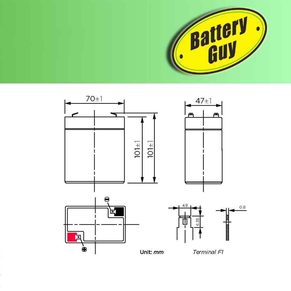 LCR456P Replacement 6V 4.0Ah SLA Rechargeable Battery - Compatible with Power Wheels, Emergency Lights & Security Systems (1 Pack)