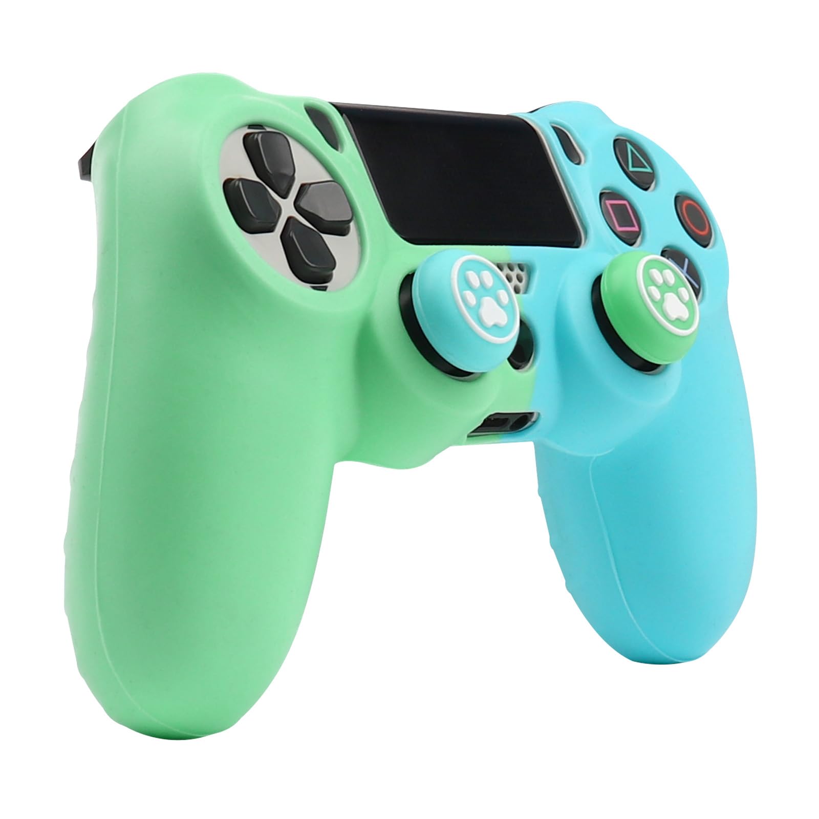 RALAN Pink Silicone Controller Cover Skin Protector for PS4/PS4 Slim/PS4 Pro - Includes 2 Cute Thumb Grips Caps | Gaming Accessories for Enhanced Grip & Protection During Long Play Sessions