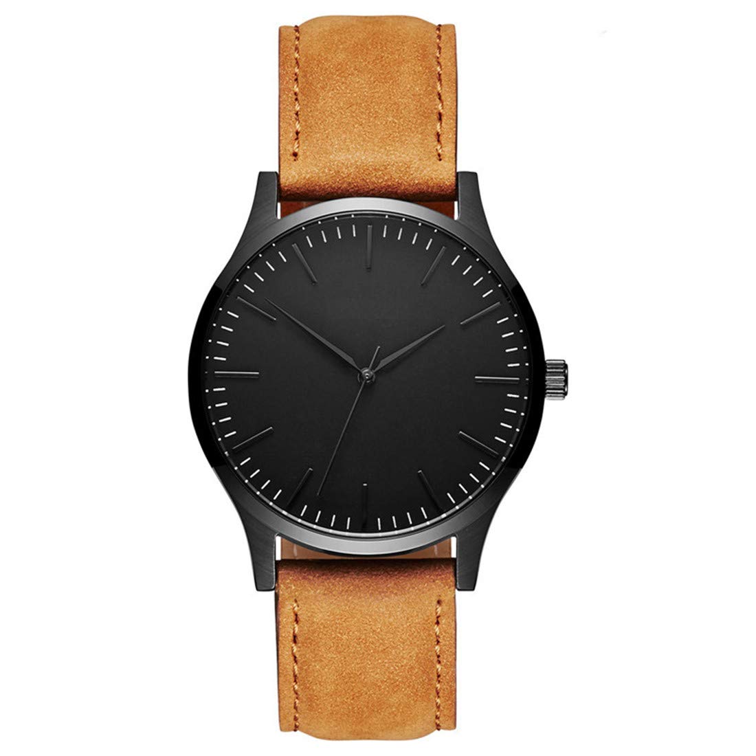 Minimalist Men's Leather Quartz Wristwatch - Slim Business Watch for Professionals - Perfect Christmas Gift for Him - Ideal for Office, Formal Events & Everyday Wear
