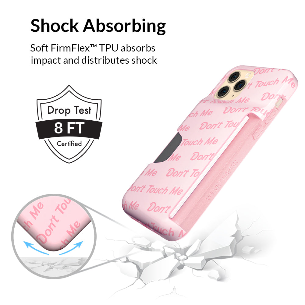 Don't Touch Me iPhone Wallet Case - Slim Protective Cover with Card Holder for iPhone 13/14/15 - Perfect for Travel, Shopping & Everyday Use