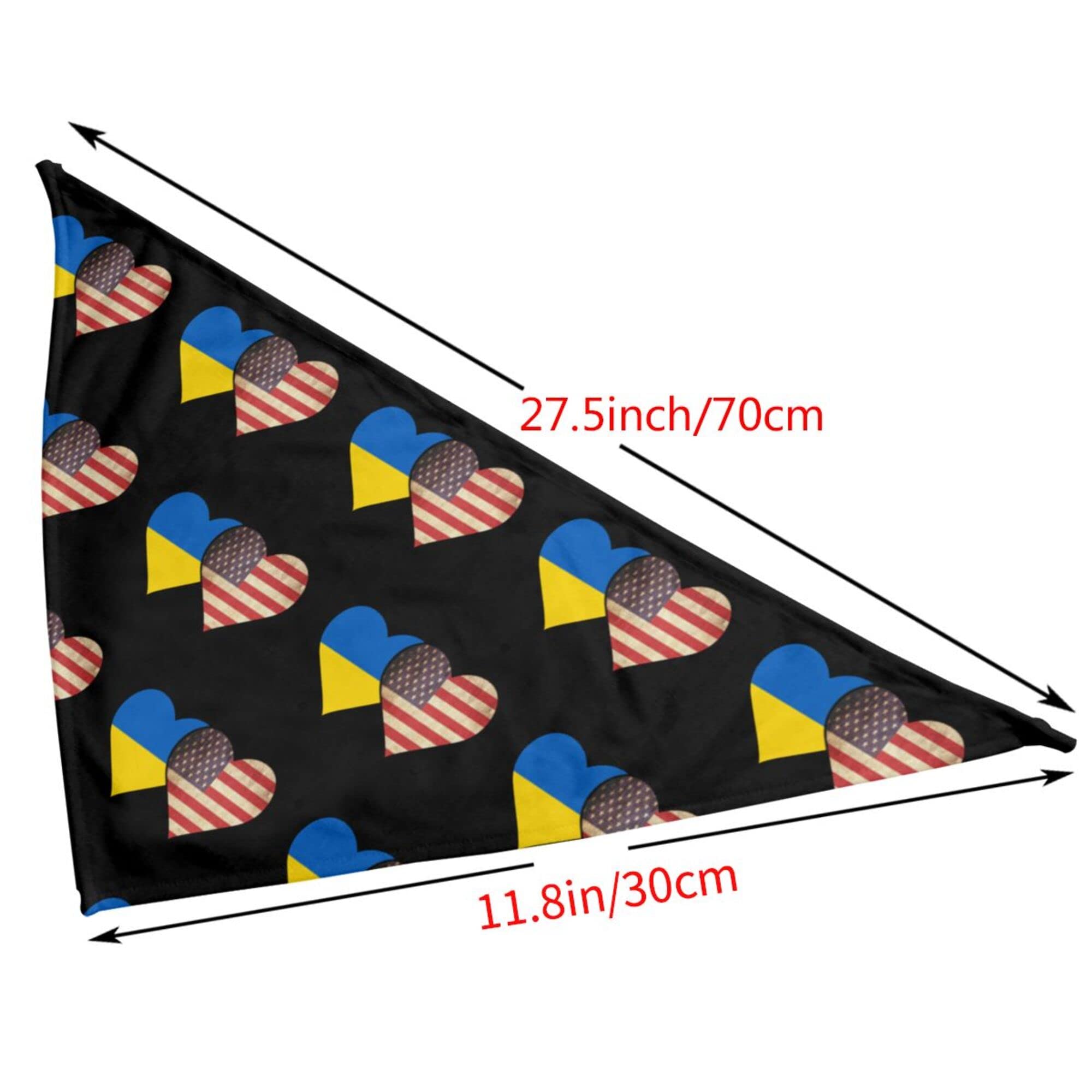 Ukraine & American Flag Dog Bandanas - Patriotic Pet Scarf Triangle Bibs for Dogs & Cats | Perfect for July 4th, National Holidays & Pet Costume Parties