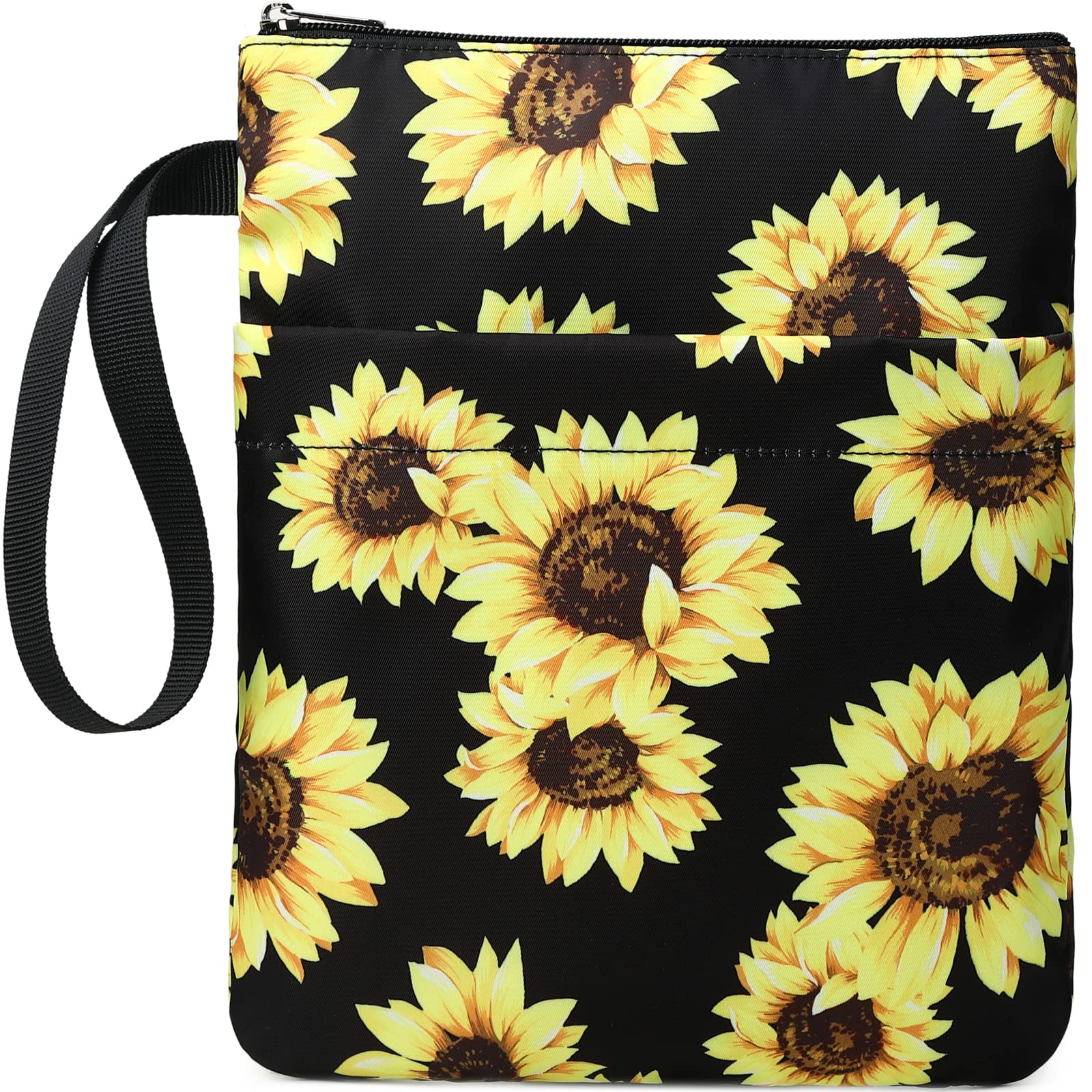 DSIUE Washable Zipper Book Sleeve Cover Protector - 11.4 x 9 Inch Sunflower Design for Books, Notebooks & Journals - Perfect Gift for Book Lovers, Students & Teachers (Great for School, Travel & Daily Use)