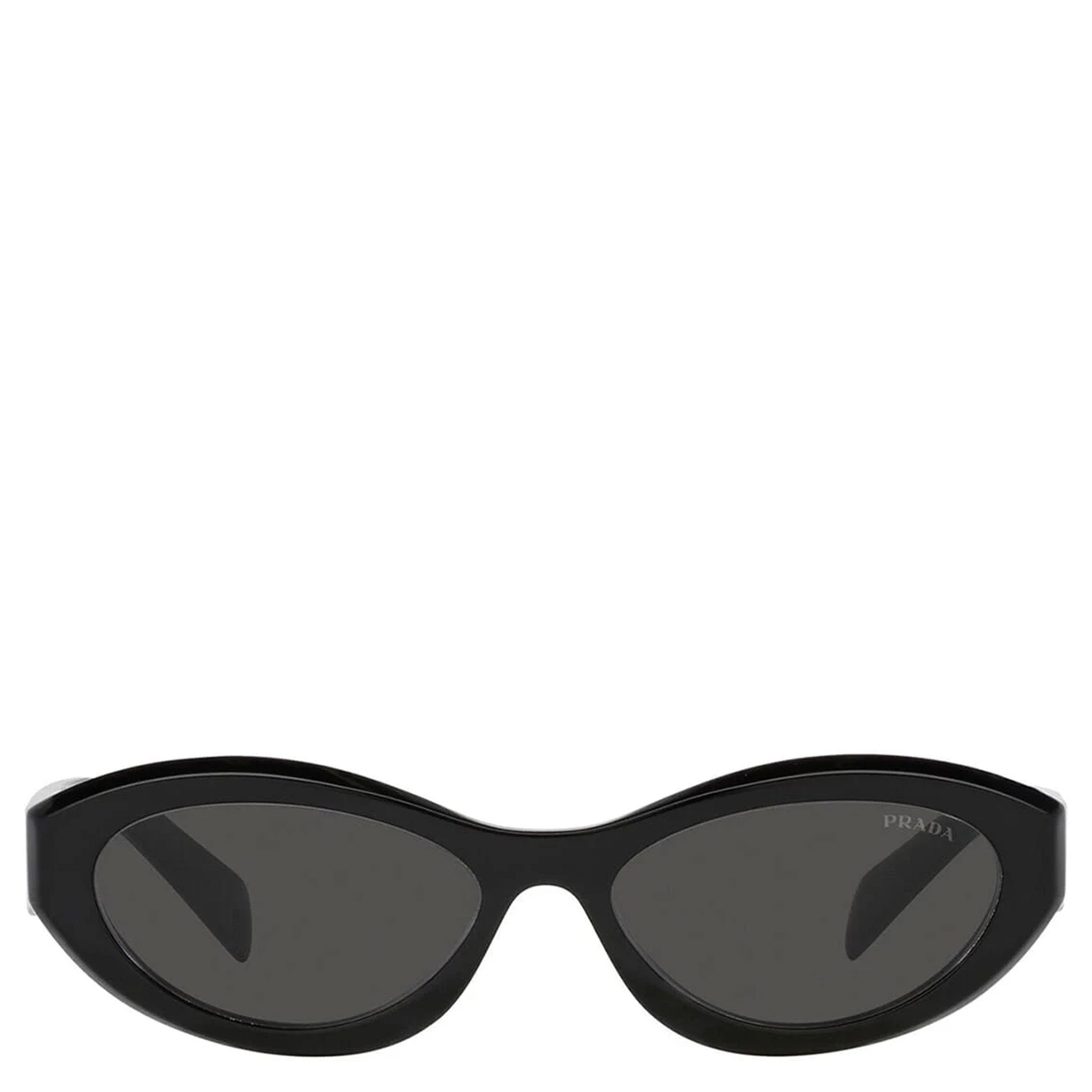 PRADA PR26ZSF Symbole Oval Sunglasses for Women - Black Cat Eye Sunglasses with UV Protection | Perfect for Beach, Driving & Fashion Accessories