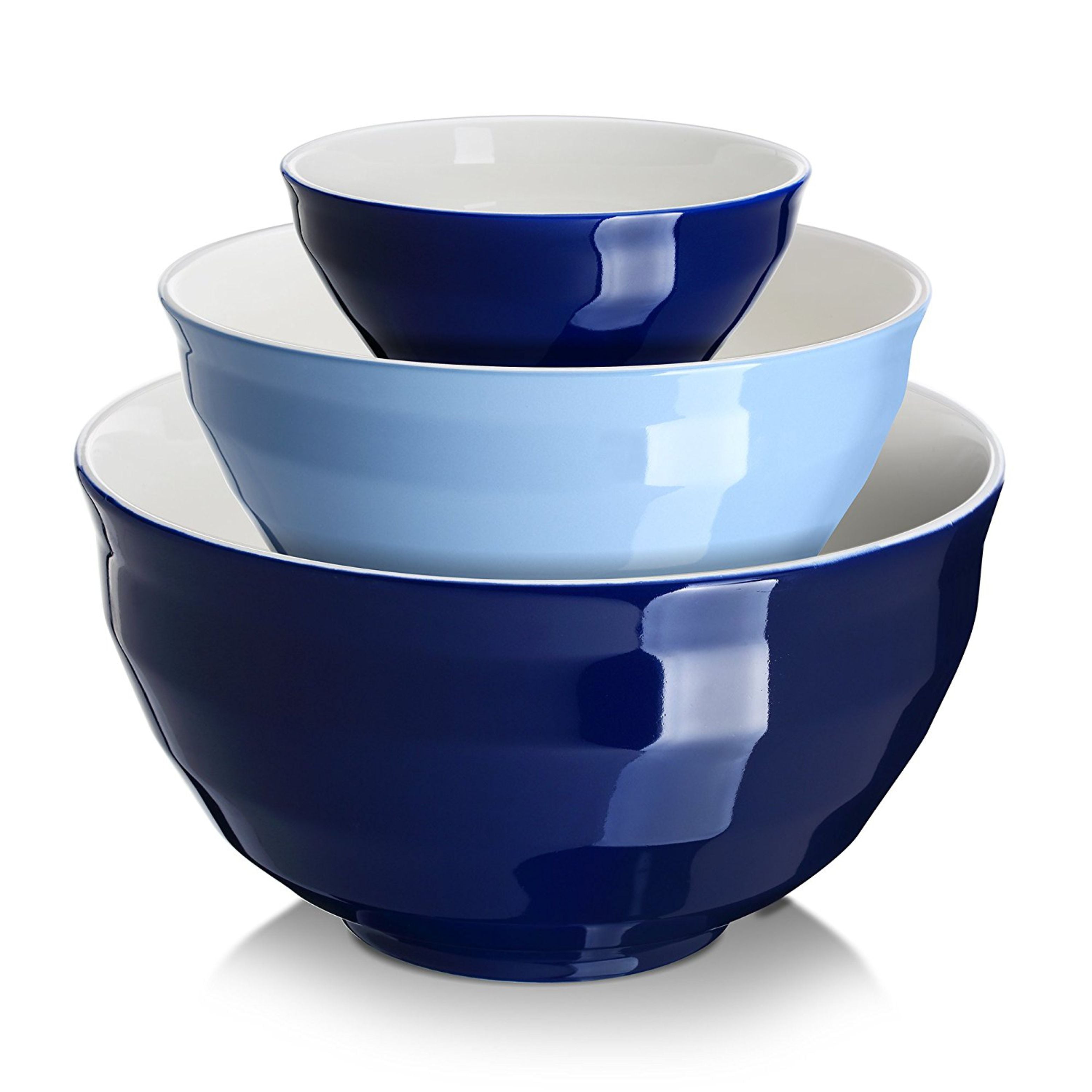 Premium Ceramic Mixing Bowls Set of 3 - Non-Slip Kitchen Essentials for Baking, Cooking & Food Prep - Perfect for Mixing Dough, Whisking Eggs & Serving Salads