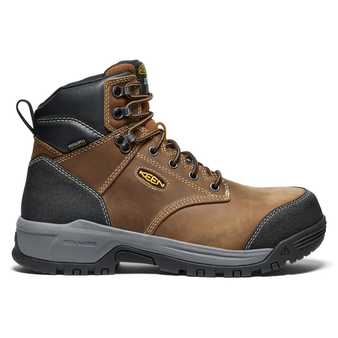 **Keen Evanston Men's Size 6 Waterproof Composite Toe Work Boots - Brown (1029855) | Durable & Comfortable for Construction, Hiking & Outdoor Work**