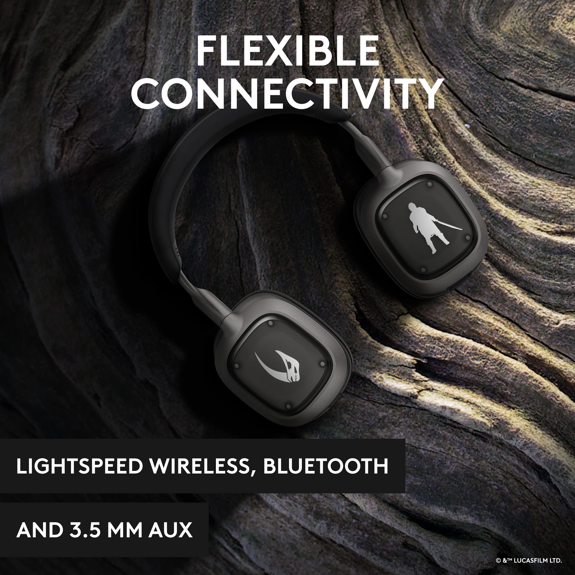 Logitech G Astro A30 Lightspeed Wireless Gaming Headset for Xbox Series X|S, PC, Switch - Bluetooth & 2.4Ghz Dual Connectivity, Detachable Mic, USB-C/3.5mm - The Mandalorian Edition (Silver) - Perfect for Competitive Gaming & Streaming