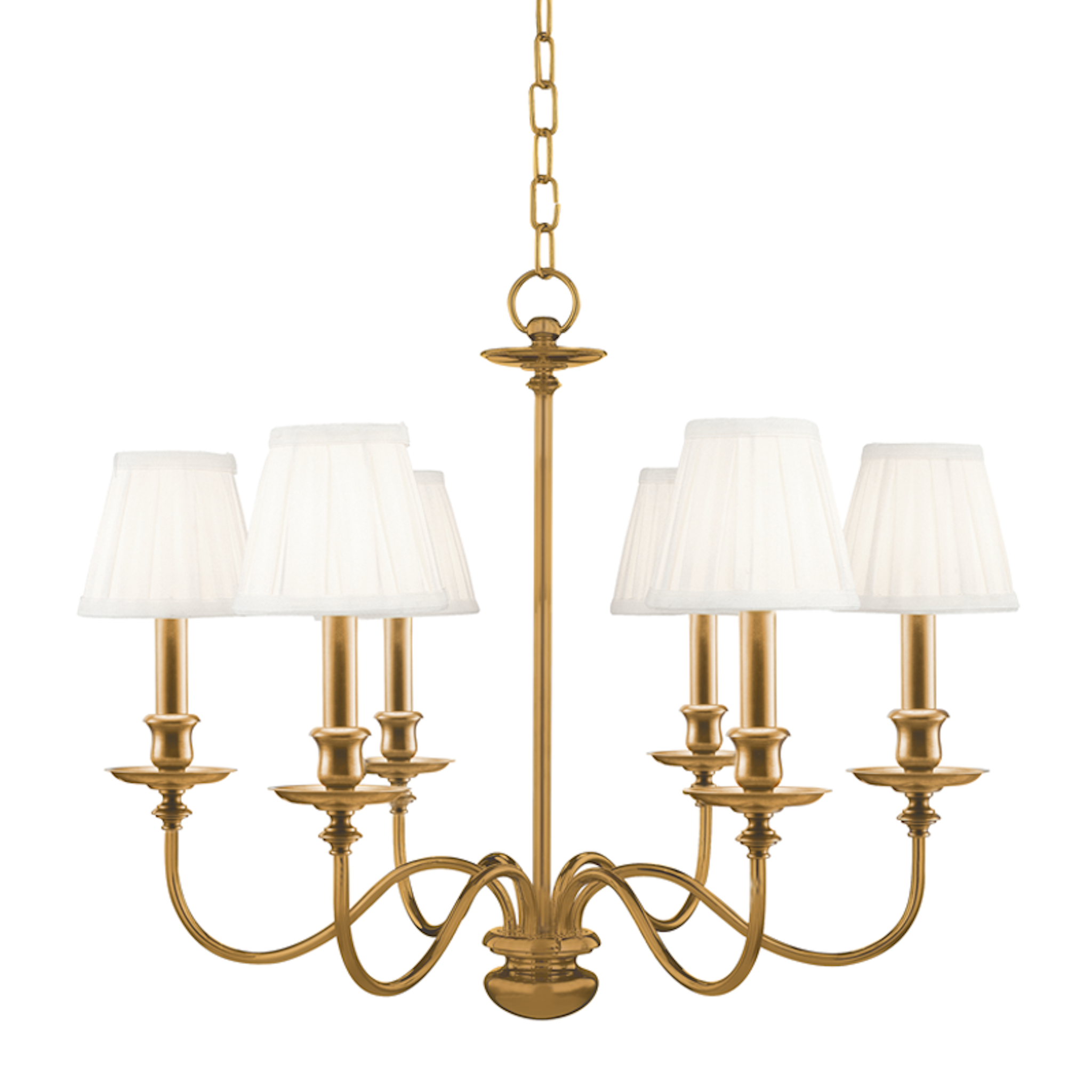 Vintage Aged Brass Menlo Park 6-Light Chandelier - Elegant Dining Room & Living Room Ceiling Lighting Fixture for Classic Home Decor