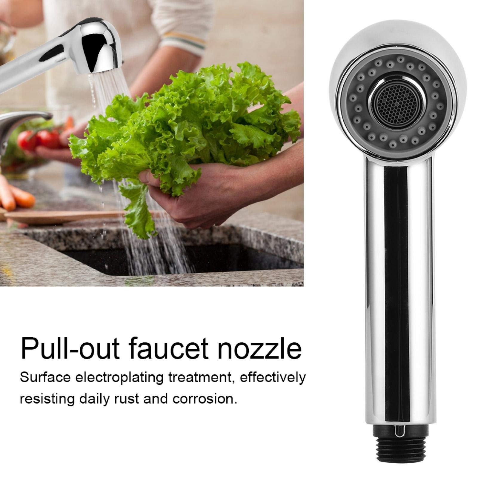 Pull Out Sink Sprayer Head Replacement - Kitchen Faucet Spray Nozzle with 360° Swivel for Easy Cleaning | Durable Stainless Steel Sprayer Head | Perfect for Washing Dishes, Fruits & Vegetables in Home Kitchen