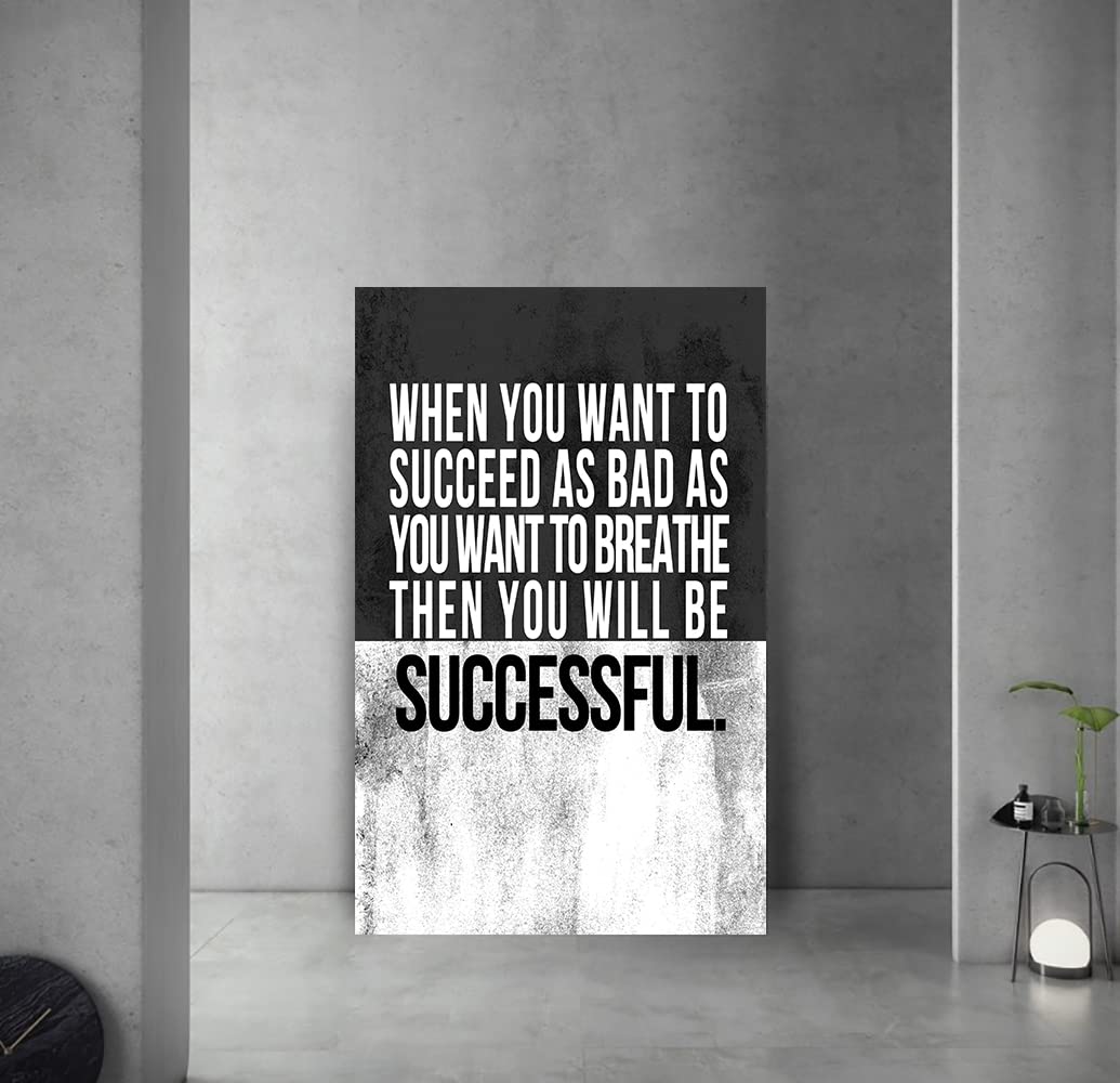 Motivational Canvas Wall Art - Inspirational Entrepreneur Quotes & Positive Office Decor - HD Printed Teamwork Artwork for Gym, Library & Workspace - Framed Ready to Hang (28