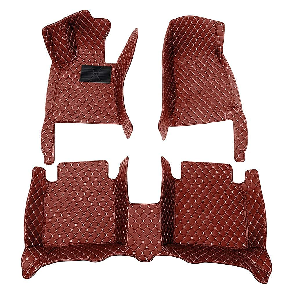 Premium Waterproof All-Weather Floor Mats for 2002-2005 Cadillac DeVille - Luxury Leather Car Floor Liners Full Set with Full Coverage Protection (Brown) | Perfect for Road Trips, Daily Commutes & Extreme Weather Conditions