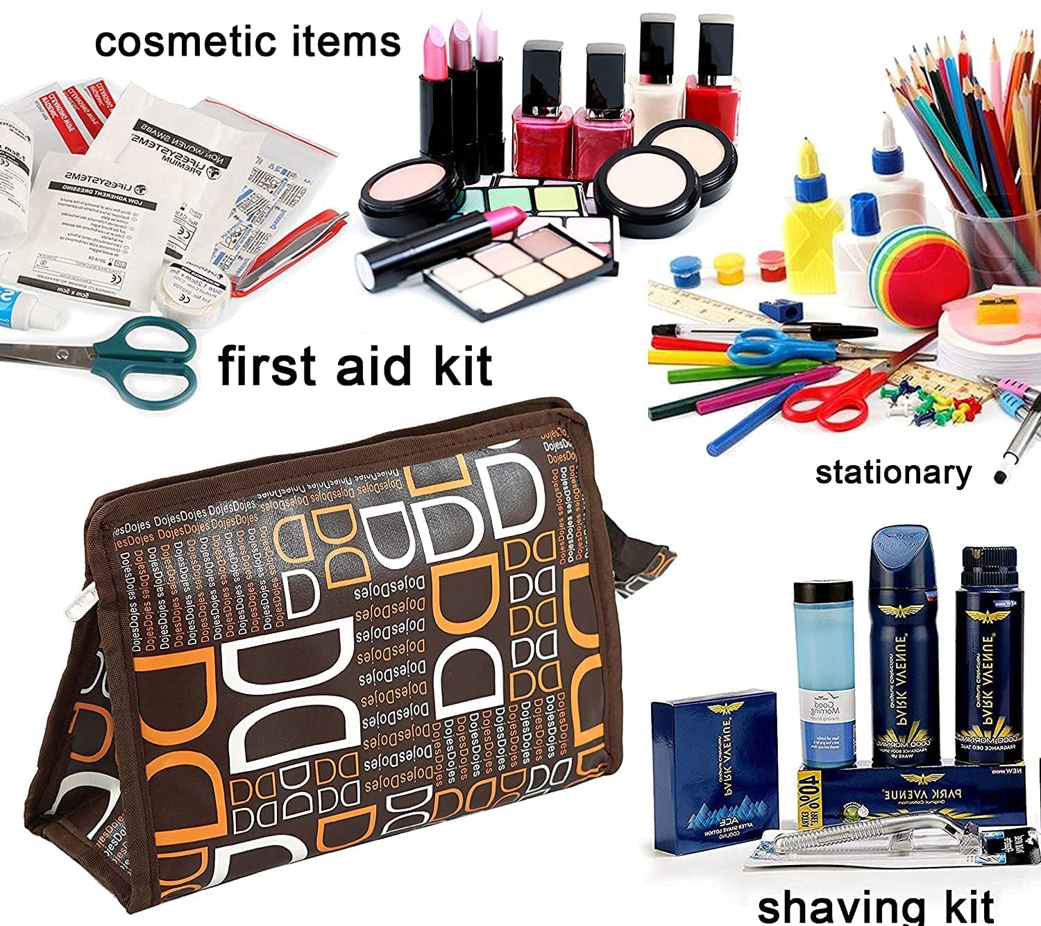 PRISMAXIC 3-Piece Travel Toiletry Bag Set - Waterproof Cosmetic Pouch, Jewelry Organizer & Medicine Storage Case for Women | Perfect for Vacation, Gym & Business Trips