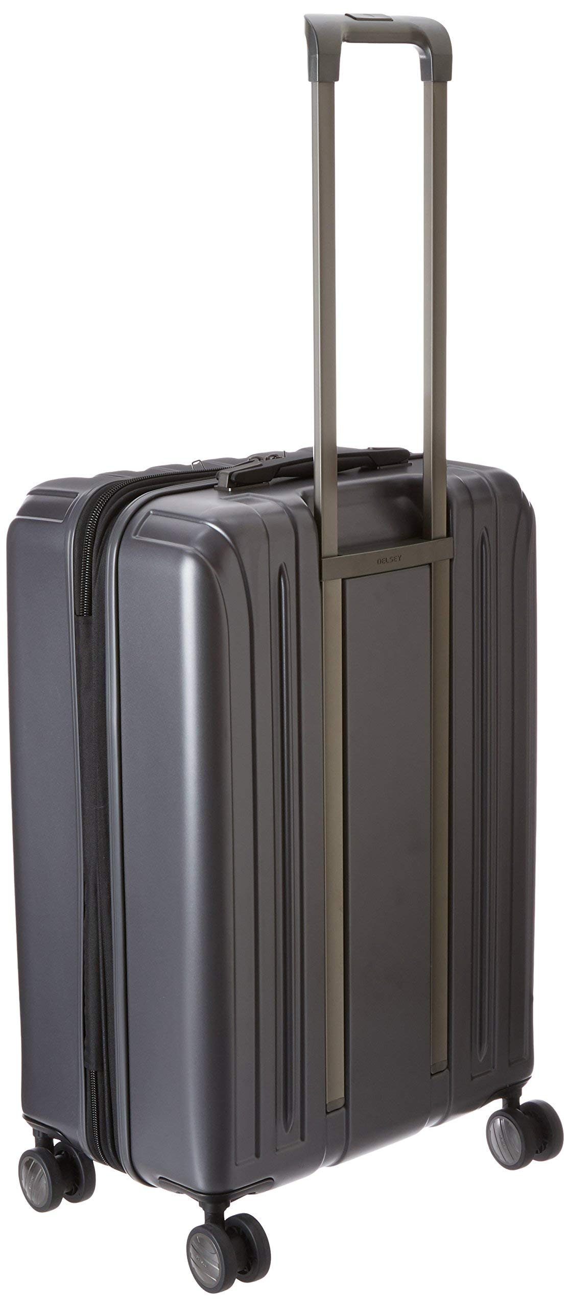 Delsey Paris Titanium Hardside Expandable Luggage with 360° Spinner Wheels - 25 Inch Checked-Medium Suitcase (Graphite) | Perfect for International Travel, Business Trips & Family Vacations