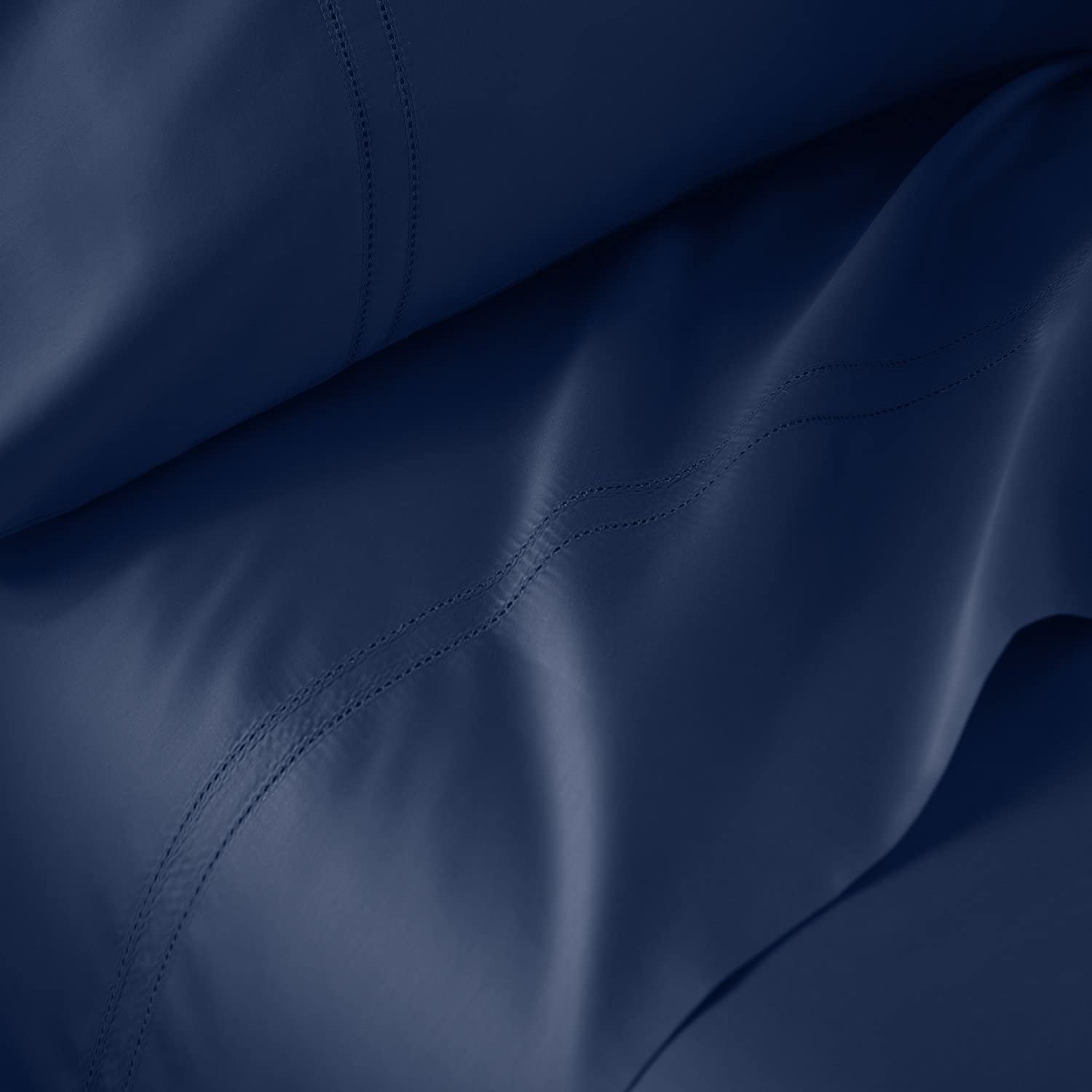Pure Parima Luxury 100% CEA Certified Egyptian Cotton Sheet Set - Extra-Long Staple, Cooling & Breathable King Size Bedding with Flat Sheet, Fitted Sheet & 2 Pillowcases (Midnight Blue) - Ultra Soft for All-Season Comfort in Master Bedroom or Guest Room