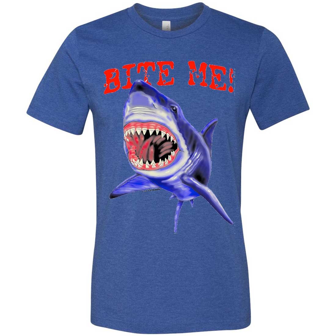 Great White Shark Graphic Men's Fitted T-Shirt - Assorted Colors | Soft Cotton Tee for Casual Wear, Street Style & Shark Week