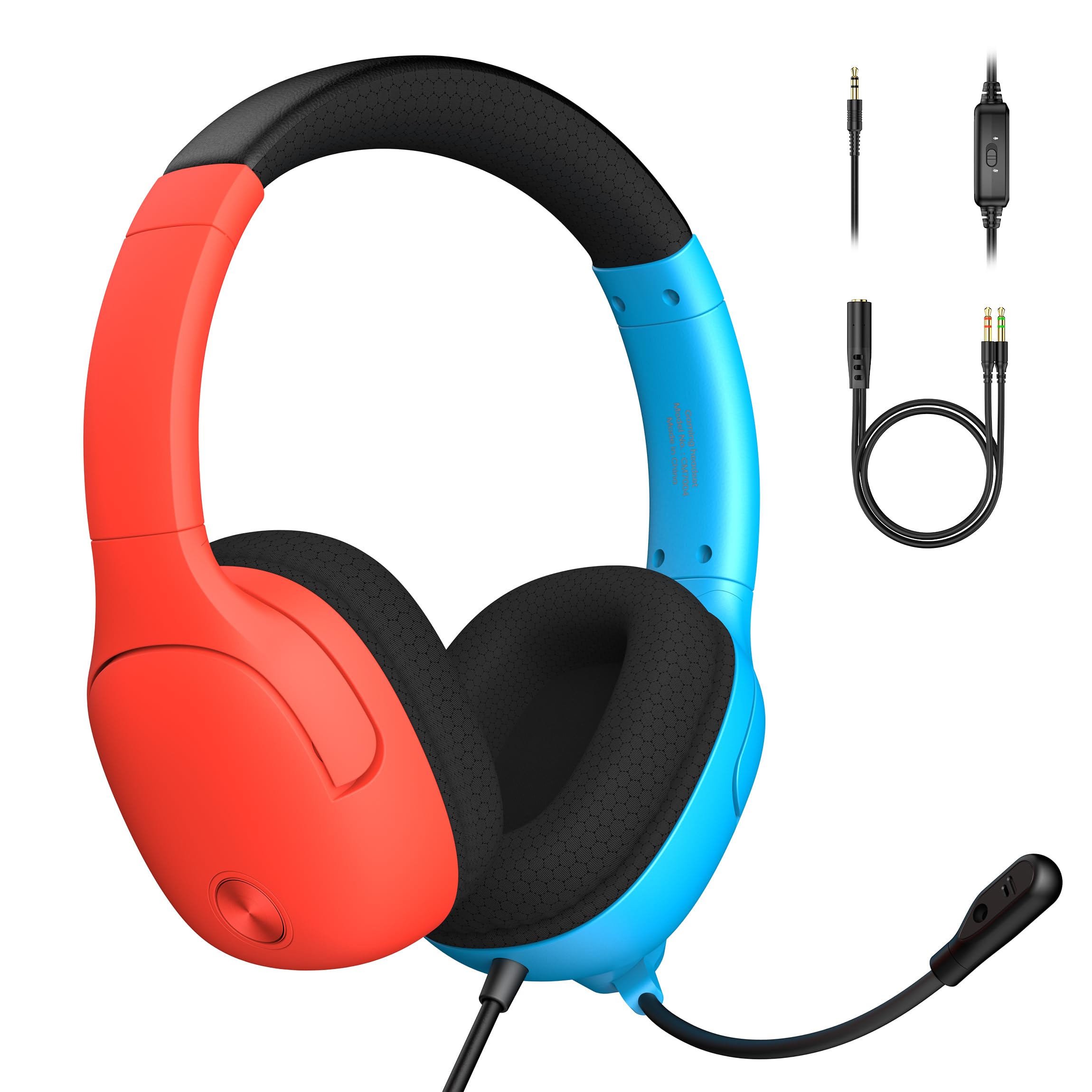 Best Wireless Gaming Headset for Nintendo Switch/Lite/OLED - Noise Cancelling Headphones with Mic for Fortnite, Sports & Online Gaming (Red/Blue) - Perfect for Competitive Play & Long Gaming Sessions