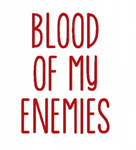 Funny 'Blood of My Enemies' 2-Pack Vinyl Decal Stickers (4.0 x 3.0 in, Red) - Waterproof NOK1670 Decals for Cars, Trucks, Vans, Walls, Laptops - Perfect for Gifts, Office Decor & Personalizing Your Belongings