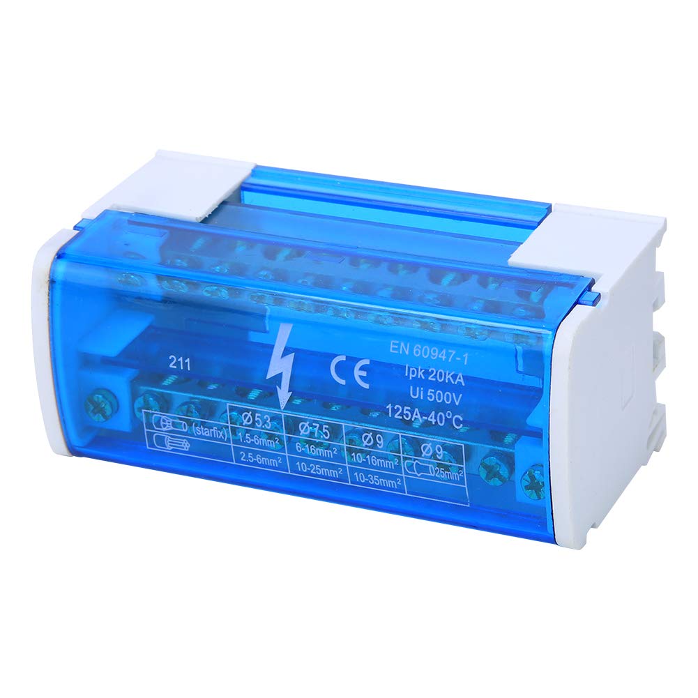 Din Rail Mount Terminal Block Junction Box - Transparent Dustproof Cover for Power Distribution - Ideal for Industrial Control Panels & Electrical Cabinets