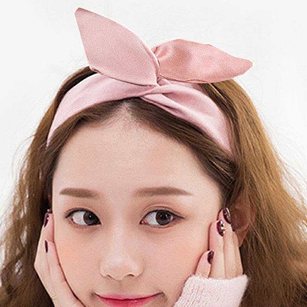 Adjustable Women's Bow Hair Scarf & Twist Headbands - Fashionable Multi-Use Turban Head Wrap for Girls & Ladies (Pink) | Perfect for Beach, Workout, Yoga & Everyday Styling