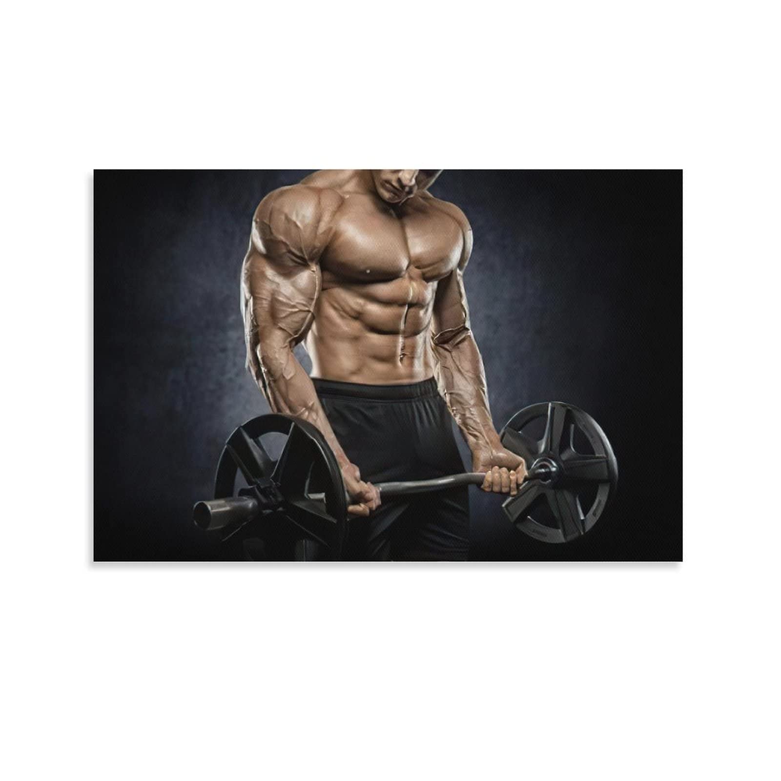 Premium Gym Wall Art Poster - Motivational Bodybuilding & Fitness Canvas Painting for Home Gym, Bedroom & Living Room Decor - 20x30 Inches (50x75cm) - Perfect for Workout Motivation & Modern Interior Design