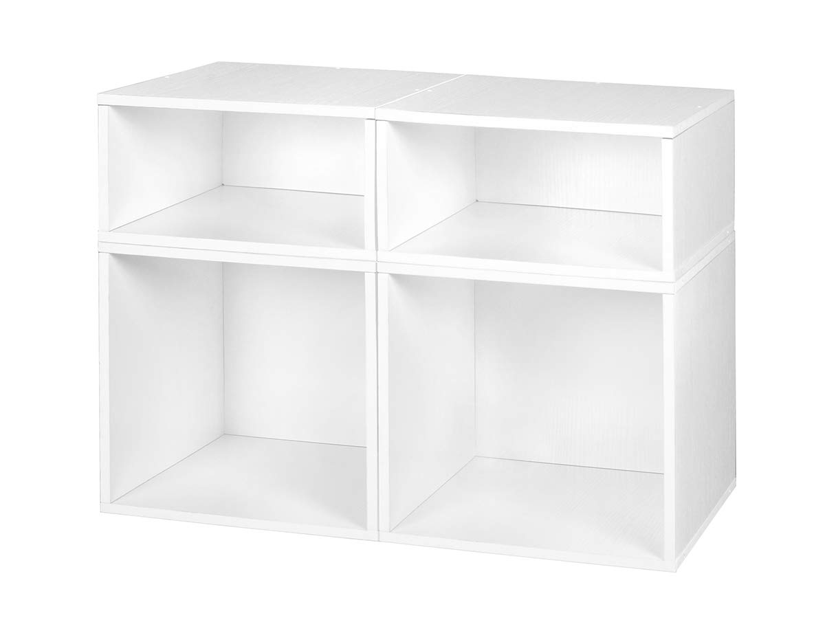 Premium Niche Cubo Deluxe Storage Set with Full & Half-Size Cubes (2-Piece, White) - Perfect for Home Organization, Closet Storage & Kids' Room Decor