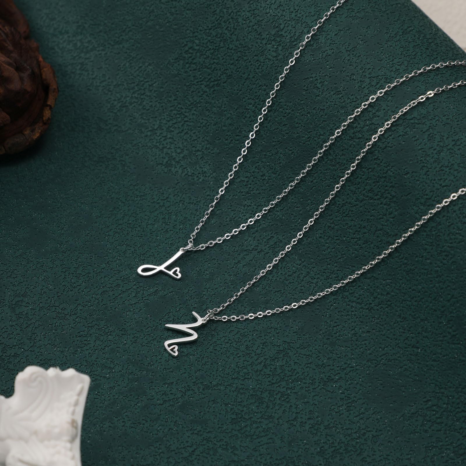 CAROVO Initial Necklace for Women - 14K Gold & Silver Letter Pendant, Dainty Monogram Name Jewelry, Trendy Minimalist Choker Necklace Gift for Her | Perfect for Everyday Wear, Date Nights & Special Occasions