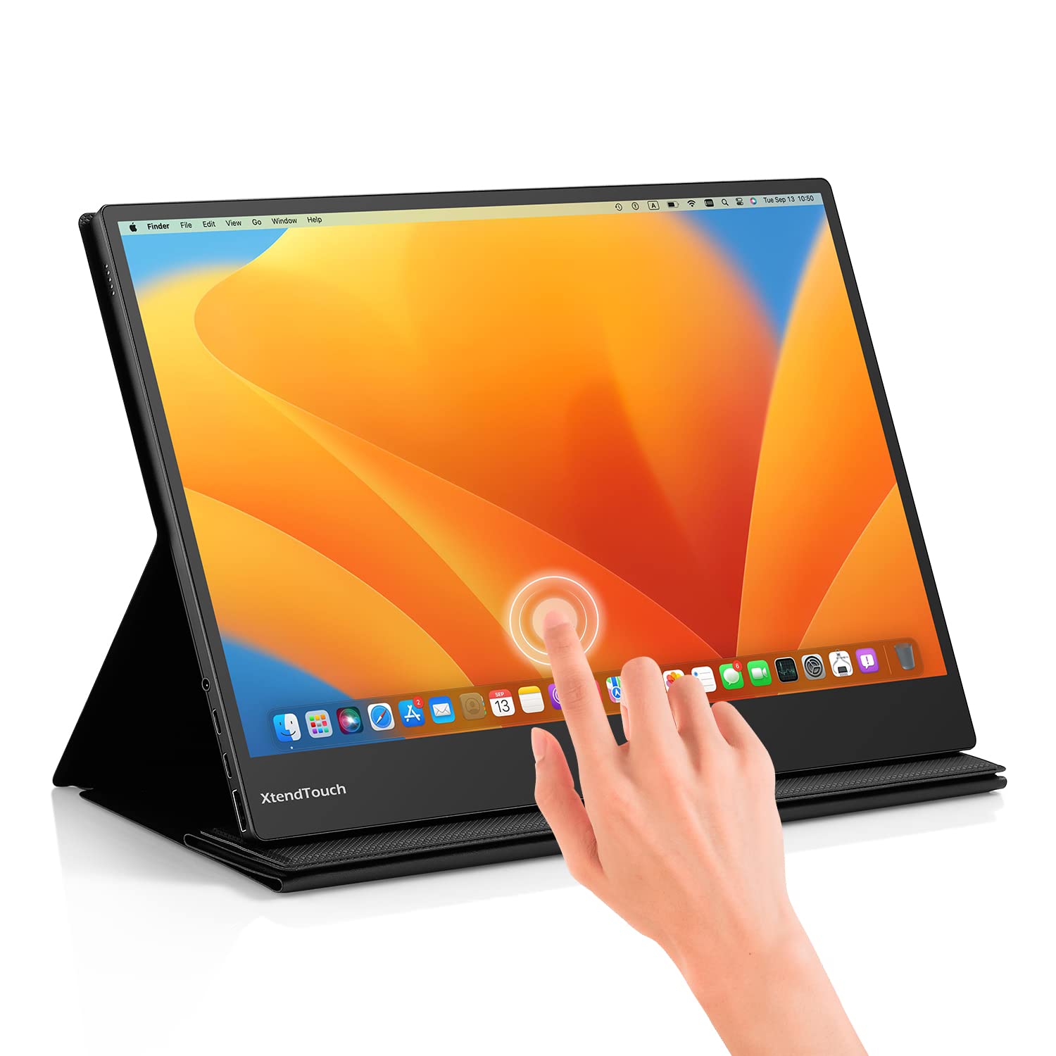 PEPPER JOBS XT1610F V3 15.6'' Portable Touchscreen Monitor for Laptop & PC - Dual Speakers, Smart Cover - Compatible with MacOS, Samsung DeX, Nintendo Switch & Steam Deck - Perfect for Work, Gaming & Travel