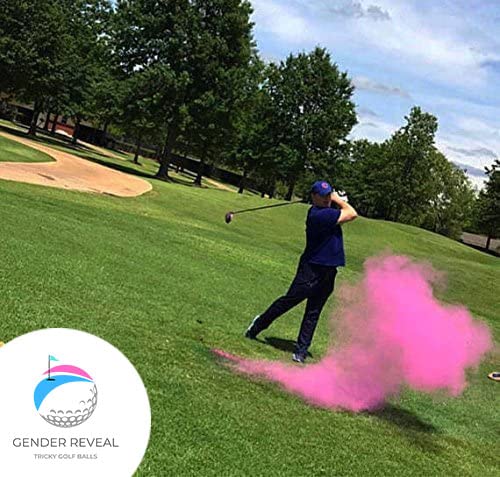 Exploding Trick Golf Balls - Blue & Pink Prank Golf Balls for Gender Reveal Parties & Golf Gifts - Fun Practical Joke for Golfers & Outdoor Events